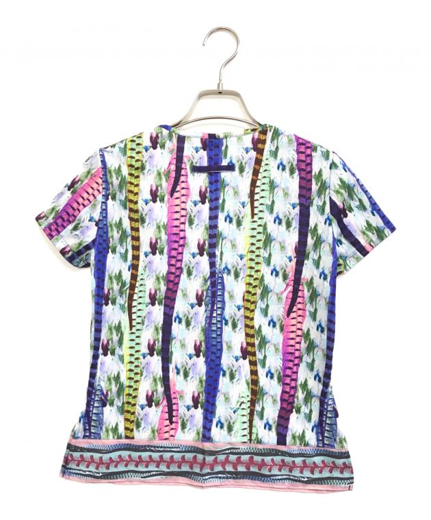 【中古】ジャンポールゴルチエ Jean Paul GAULTIER オープンバッグ プリント Tシャツ カットソー 半袖 チェック柄 中古・古着通販】Jean Paul GAULTIER FEMME (ジャンポールゴルチエ