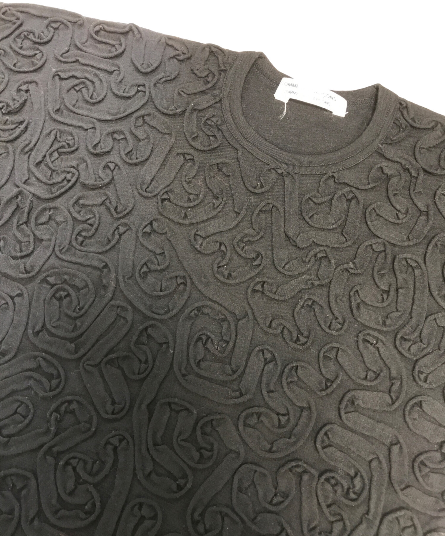 COMME des GARCONS 95SS プリーツ加工 シルクニット 黒 modescape_rc-ittca1n53njw-38eu