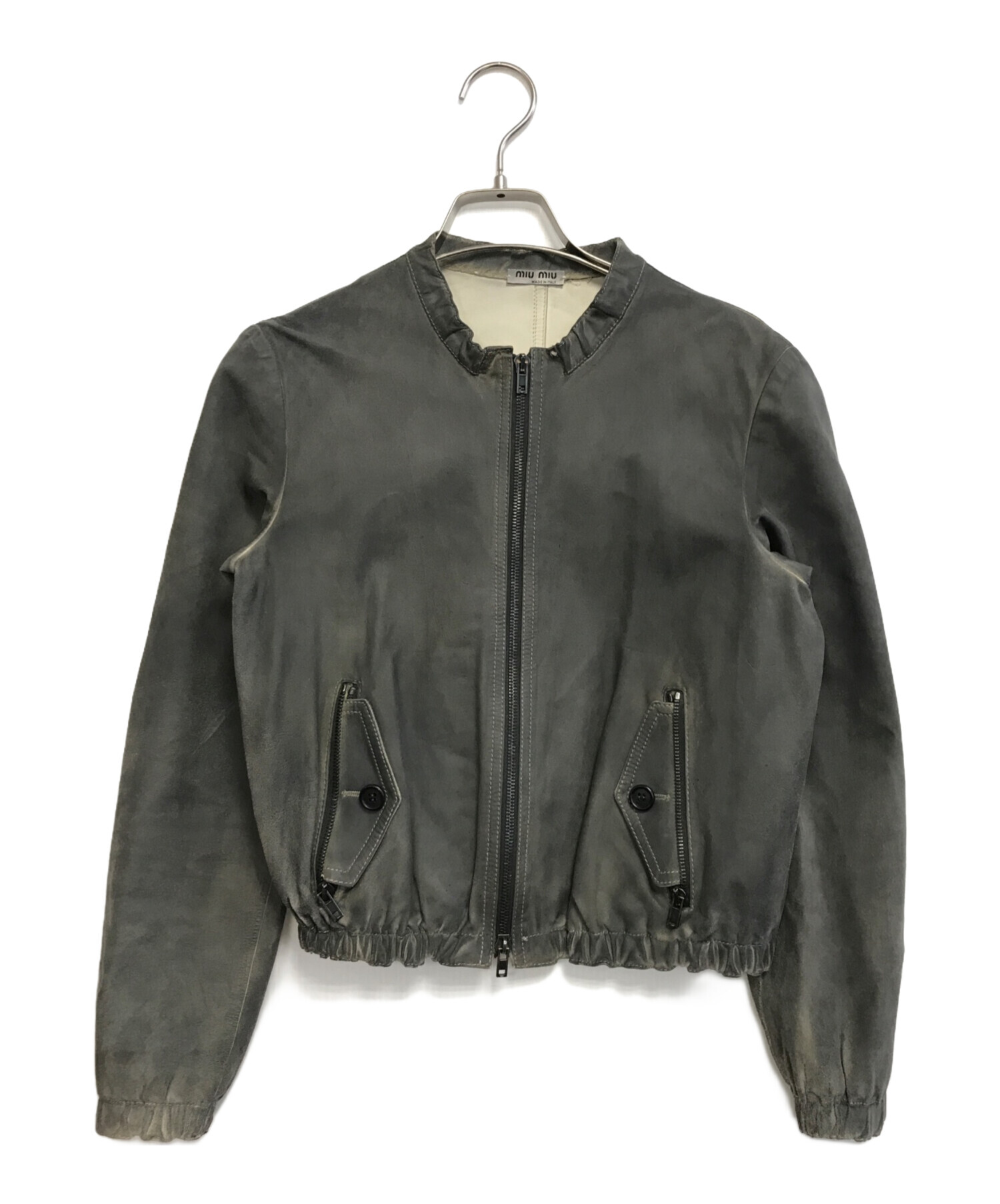 miu miu ミュウ ミュウ 美品 上質レザー ジャケット 36 Wジップ miu miu ミュウ ミュウ 美品 上質レザー ジャケット 36 Wジップ ミュウ