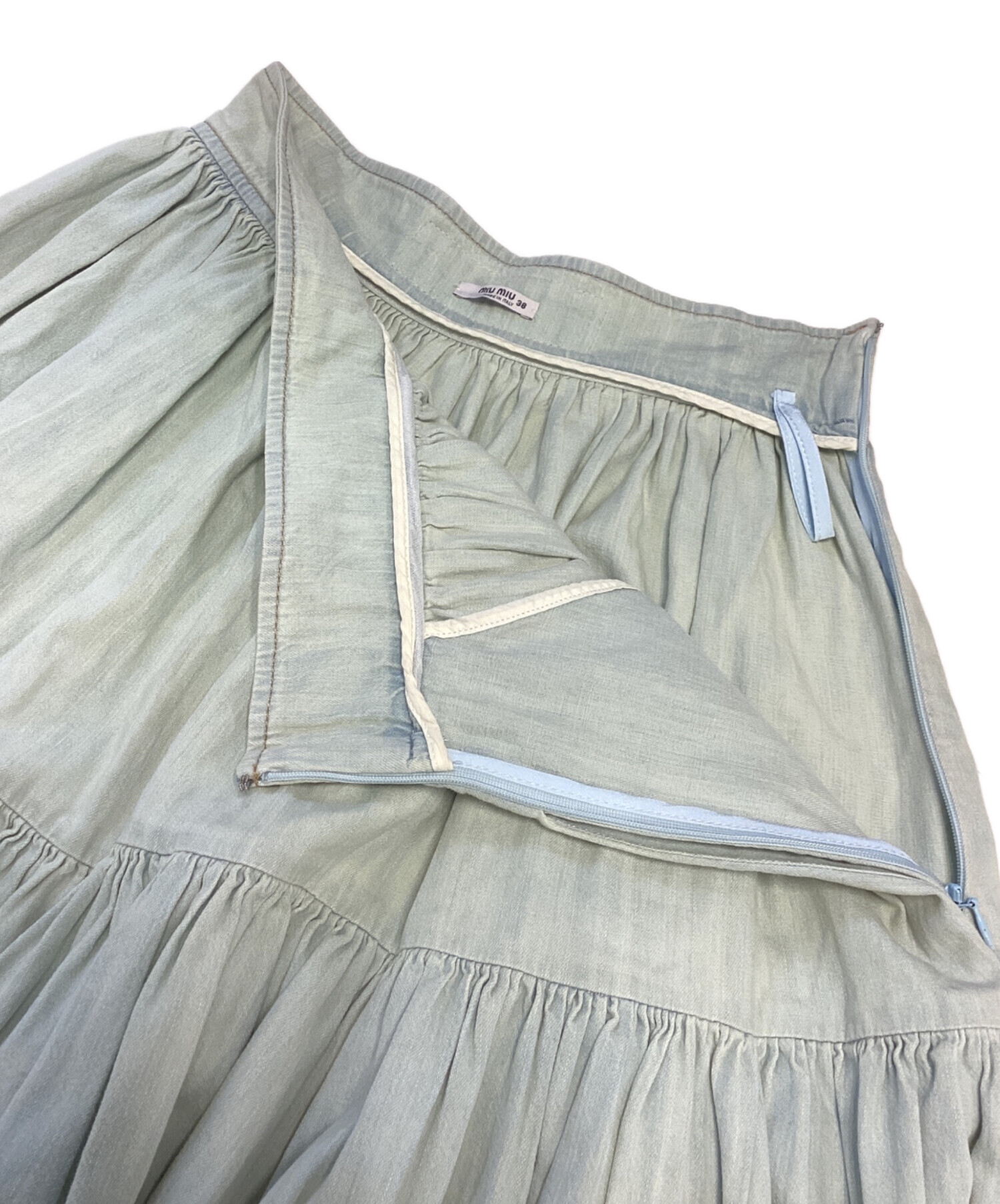 中古・古着通販】MIU MIU (ミュウミュウ) ミニスカート 黄緑 サイズ:38