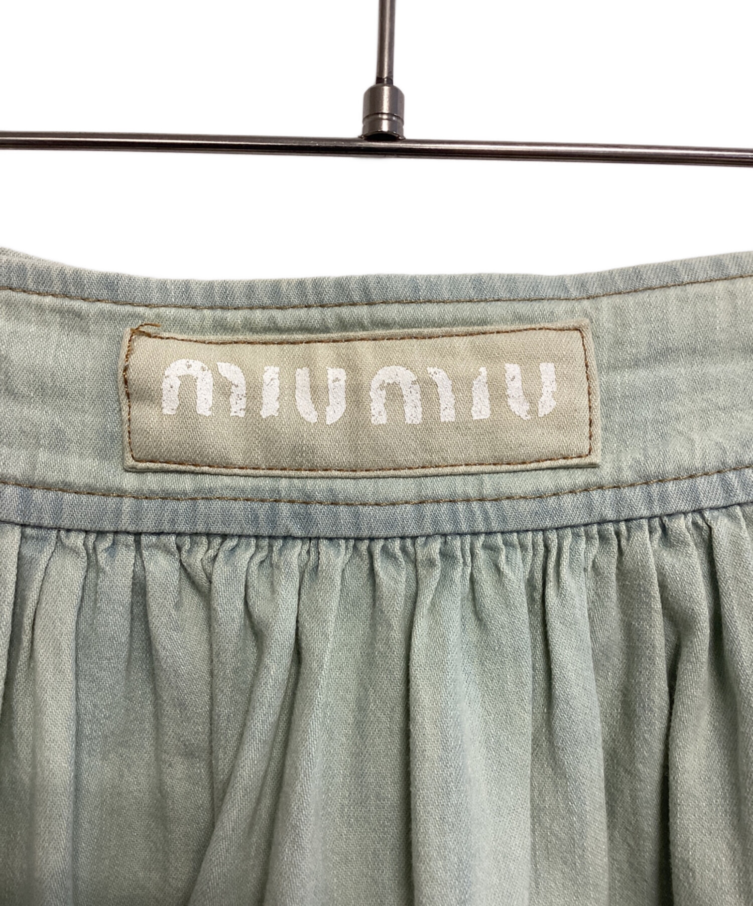 中古・古着通販】MIU MIU (ミュウミュウ) ミニスカート 黄緑 サイズ:38