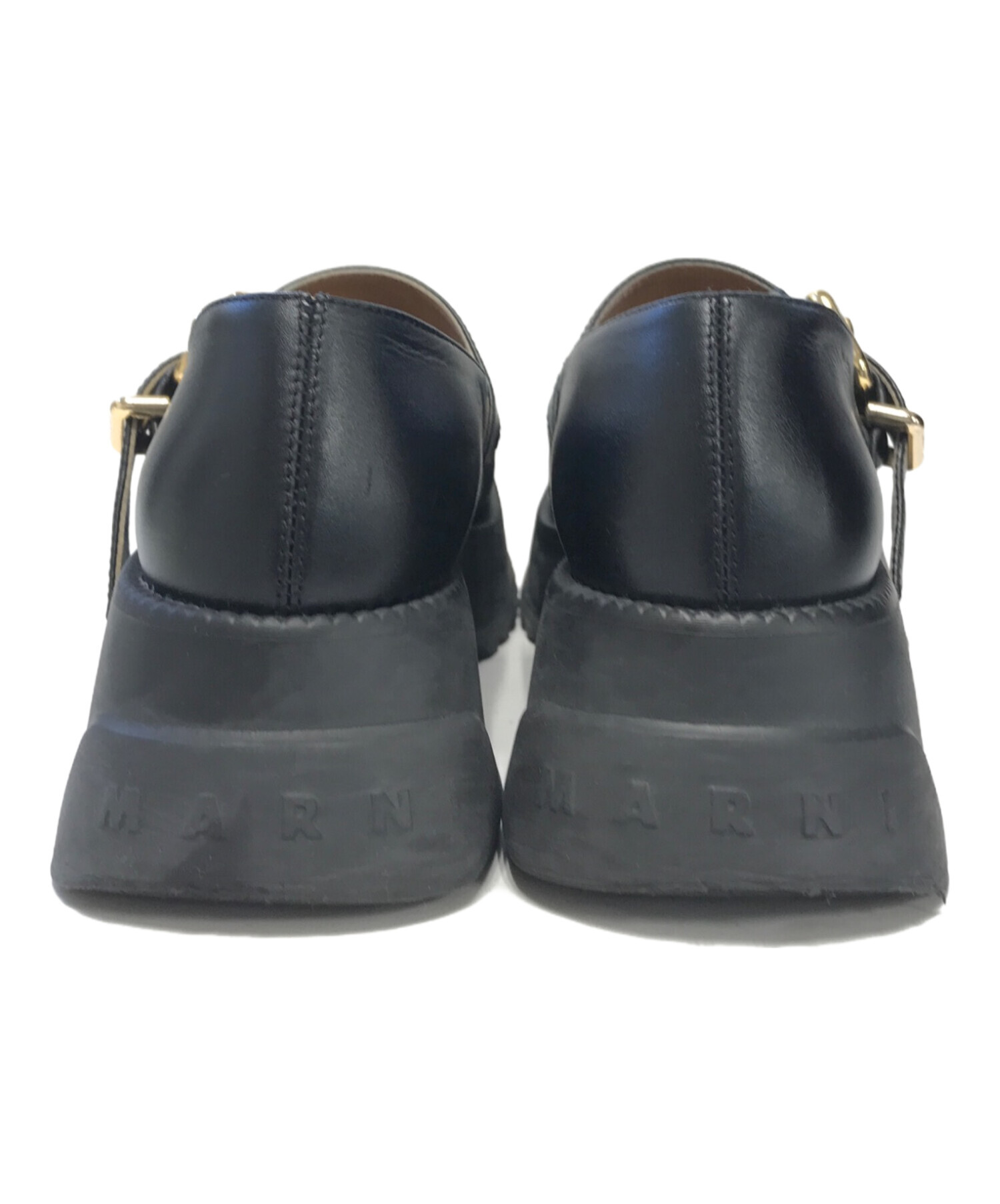 中古・古着通販】MARNI (マルニ) 厚底レザーローファー ブラック