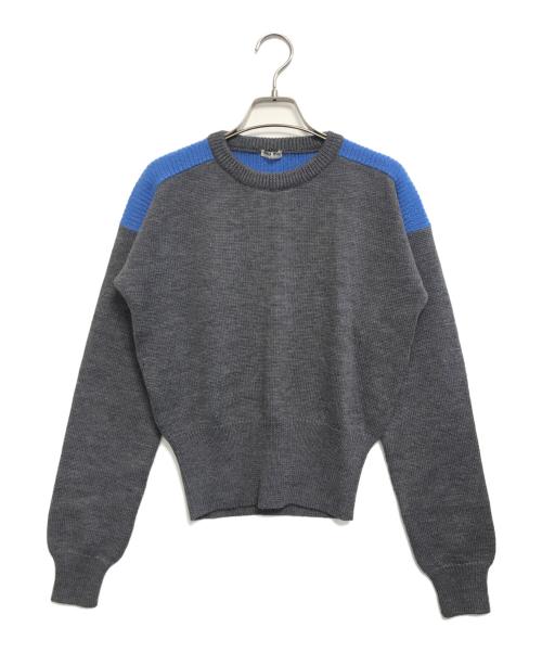 中古・古着通販】MIU MIU (ミュウミュウ) バイカラーニット グレー