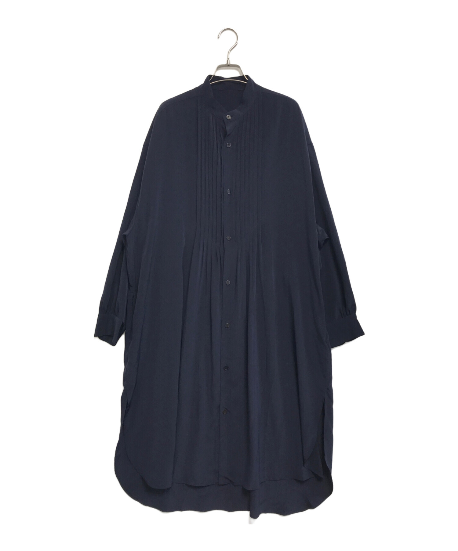 中古・古着通販】Y's (ワイズ) ピンタックシャツワンピース ネイビー