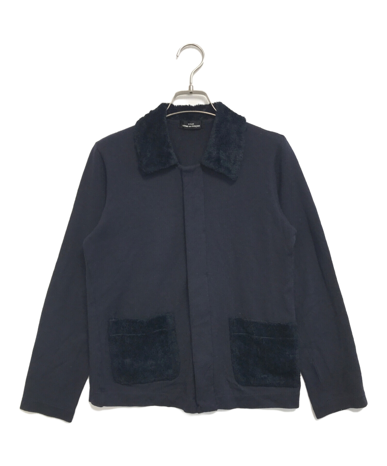tricot COMME des GARCONS 丸襟 ウールシャツ ネイビー 中古・古着通販】tricot COMME des GARCONS (トリココムデギャルソン