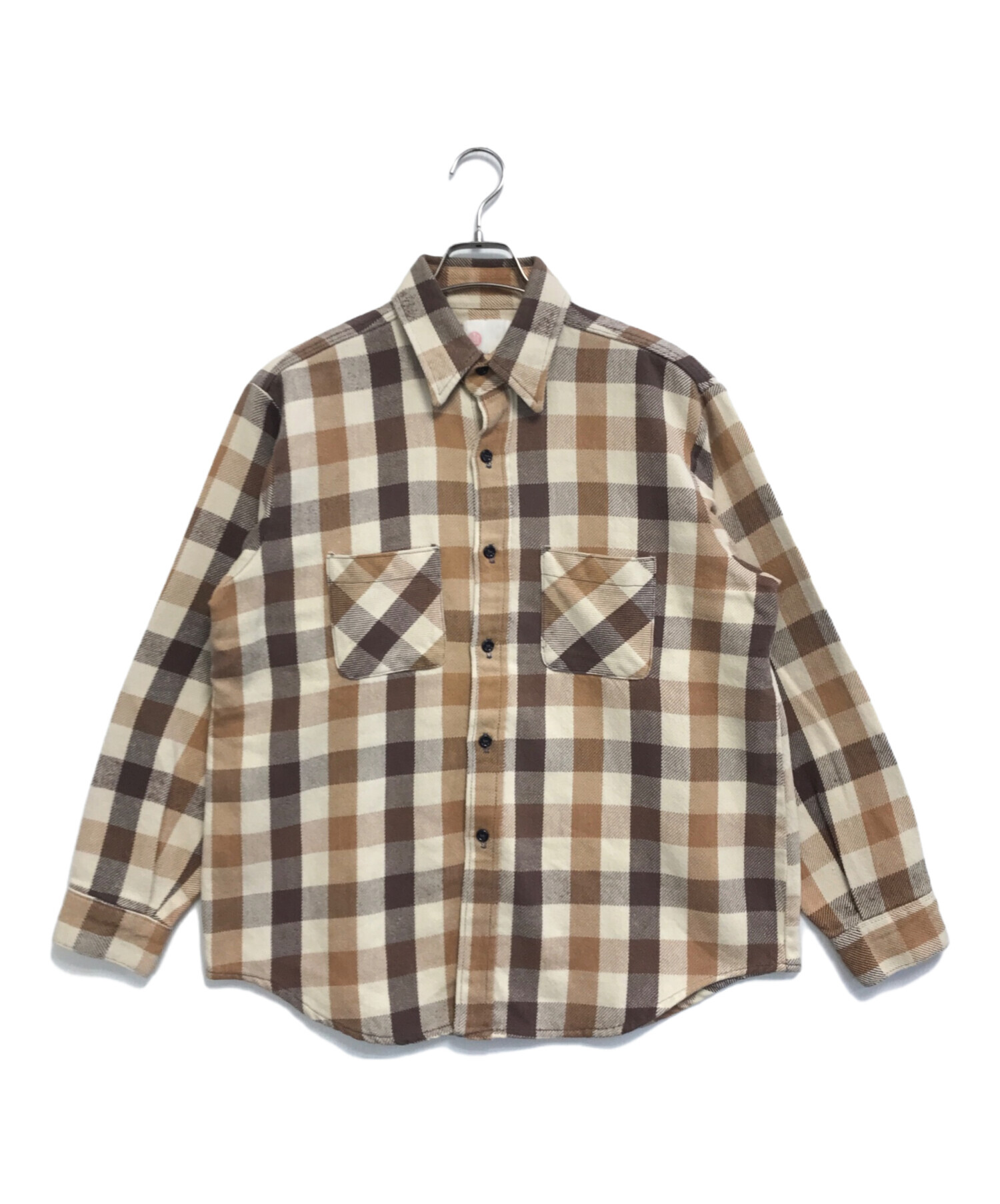 シアーズ　SEARS ネルシャツ ヴィンテージ ボードシャツ　50S 中古・古着通販】Sears (シアーズ) ネルシャツ ブラウン サイズ:表記
