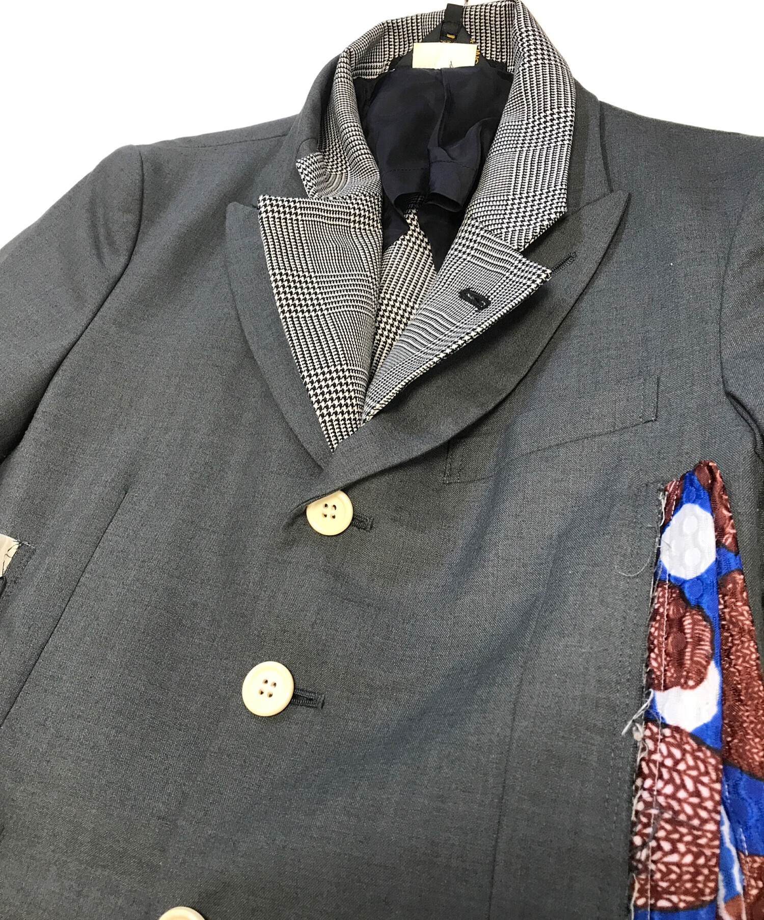 コムデギャルソン 異素材MIX ドッキング テーラードジャケット タキシード 中古・古着通販】COMME des GARCONS (コムデギャルソン) ドッキング