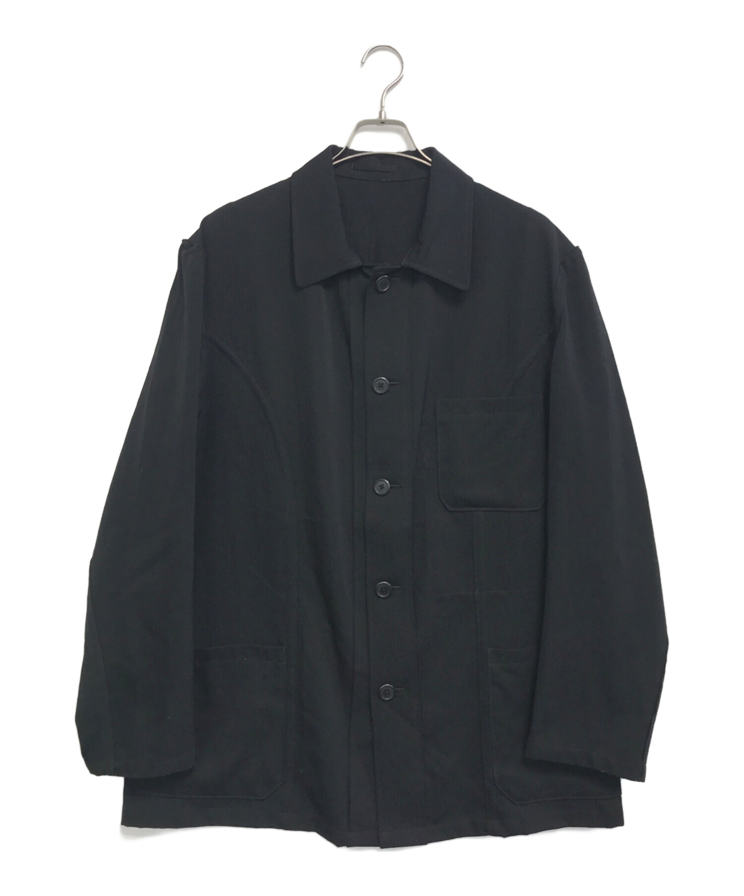 Y's for men 00's 縮絨 ウール カバーオール ブラック3 中古・古着通販】Y's for men (ワイズフォーメン) ウールギャバ