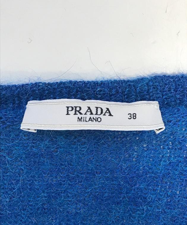 中古・古着通販】PRADA (プラダ) アルパカニットカーディガン ブルー
