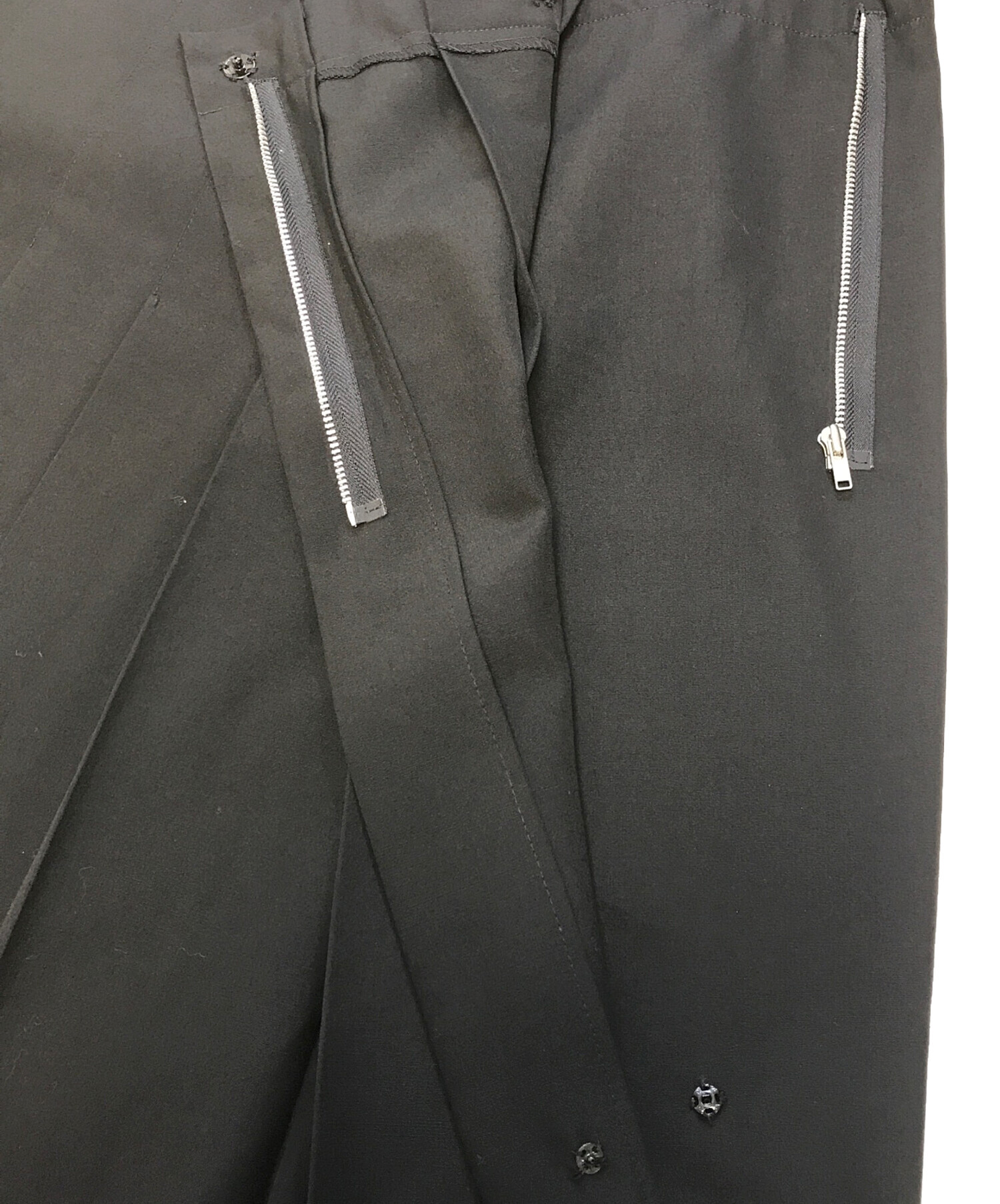 中古・古着通販】Y's (ワイズ) プリーツロングスカート ブラック