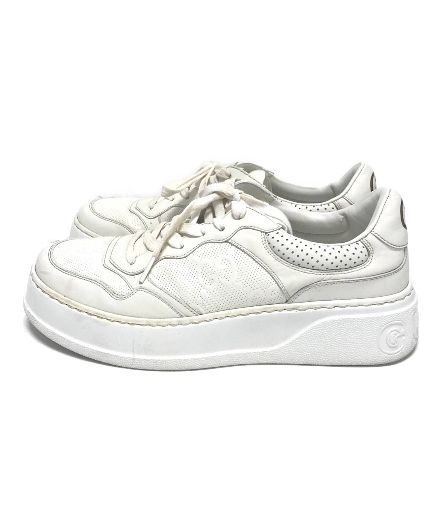 中古・古着通販】GUCCI (グッチ) パンチングエンボスロゴレザー
