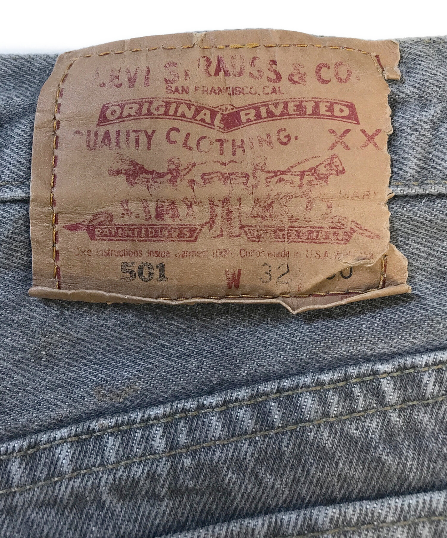 中古・古着通販】LEVI'S (リーバイス) 501先染めブラックデニム