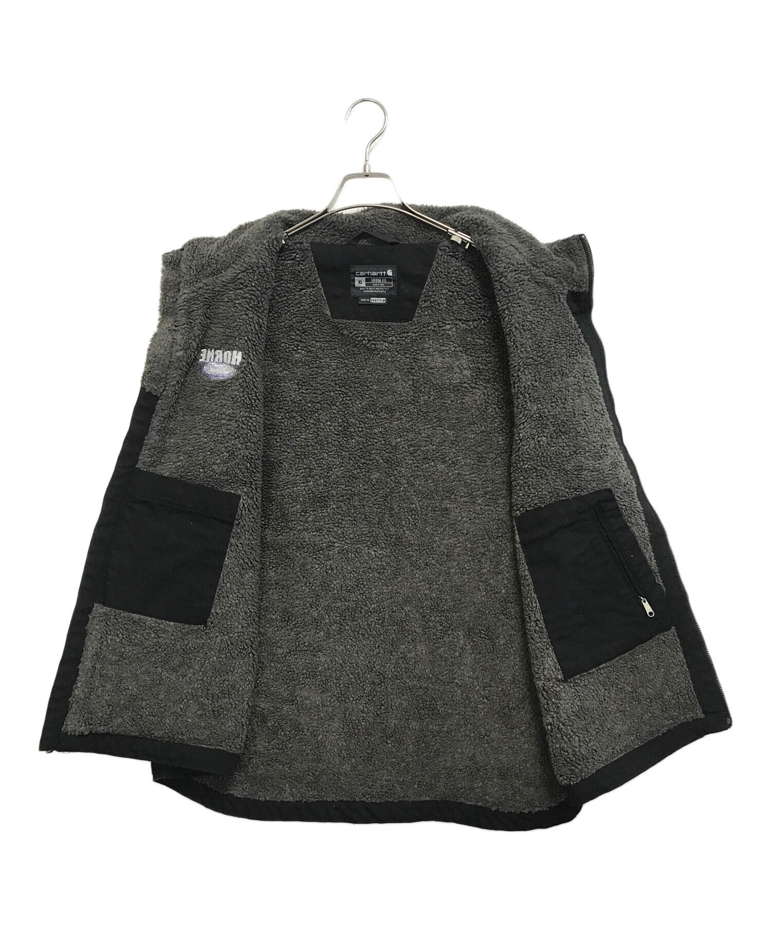 BOB 希少XL 米国製生地 カーハート ダックベスト 黒 IRR 中古・古着通販】CarHartt (カーハート) ウォッシュドダックワーク