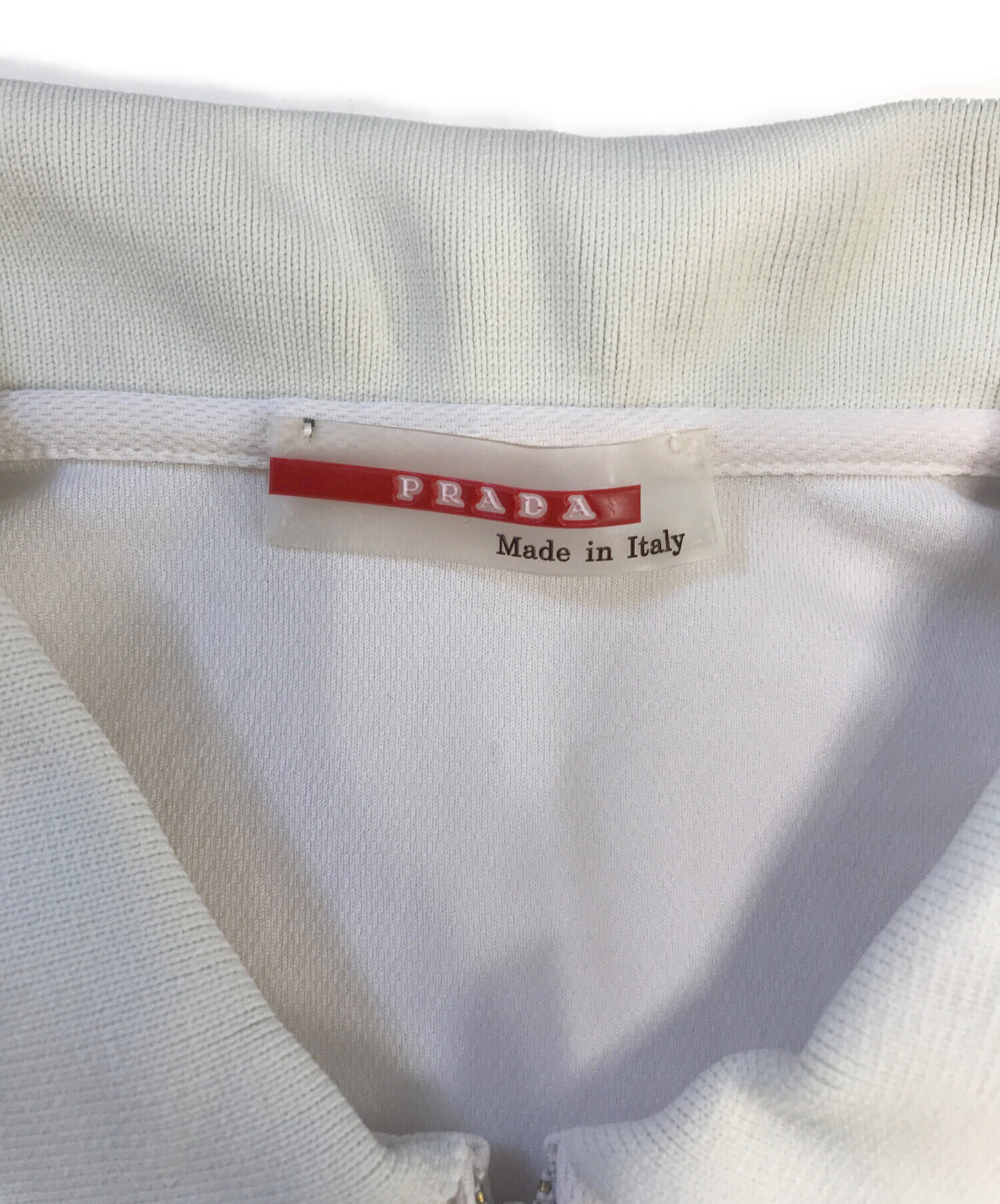 中古・古着通販】PRADA (プラダ) ハーフジップポロシャツ ベージュ