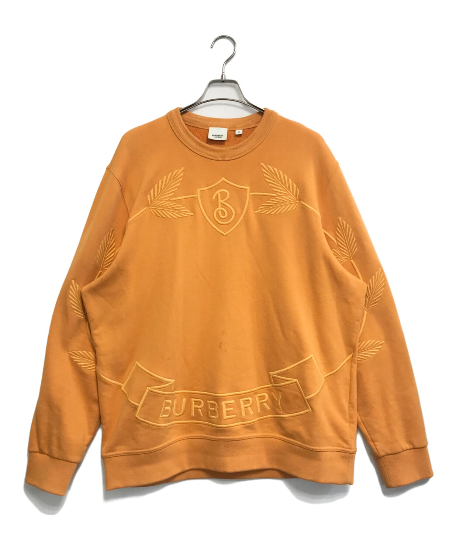 中古・古着通販】BURBERRY (バーバリー) ロゴスウェット オレンジ