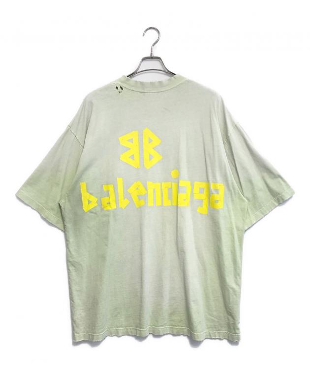 中古・古着通販】BALENCIAGA (バレンシアガ) テープロゴTシャツ 黄緑