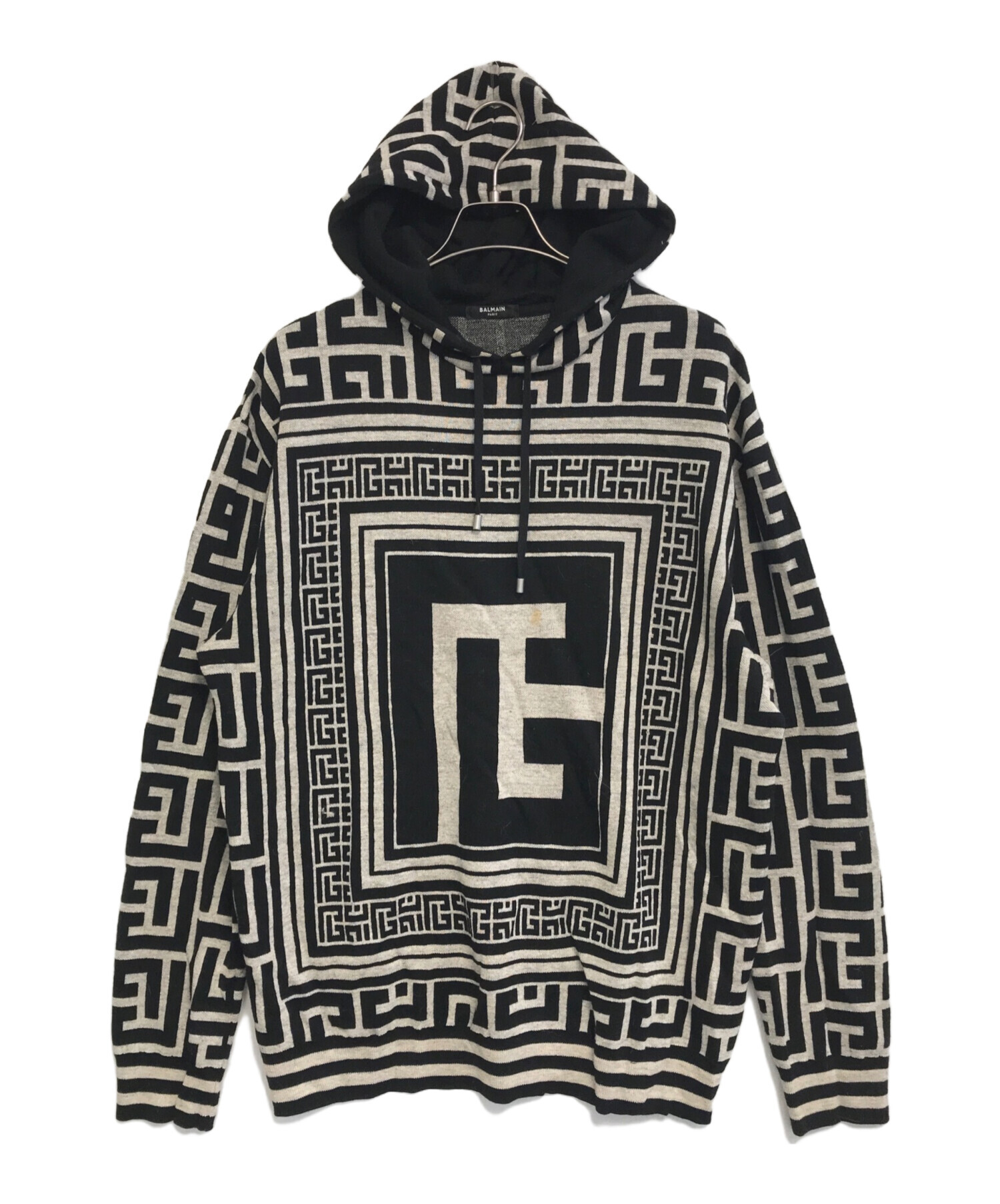 中古・古着通販】BALMAIN (バルマン) Maxi Monogram Hooded Top Black