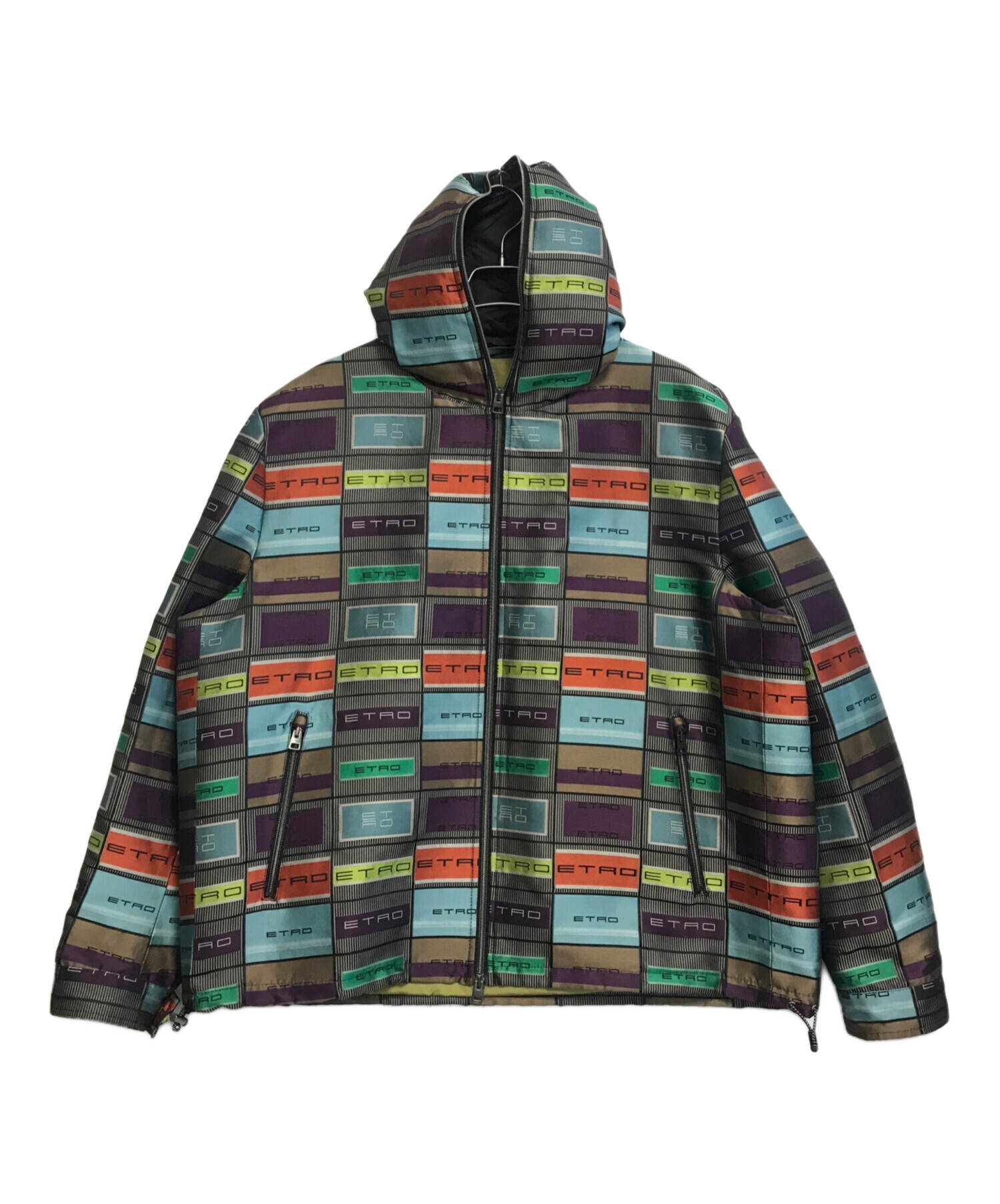 中古・古着通販】ETRO (エトロ) ロゴフーデットジャケット マルチ 