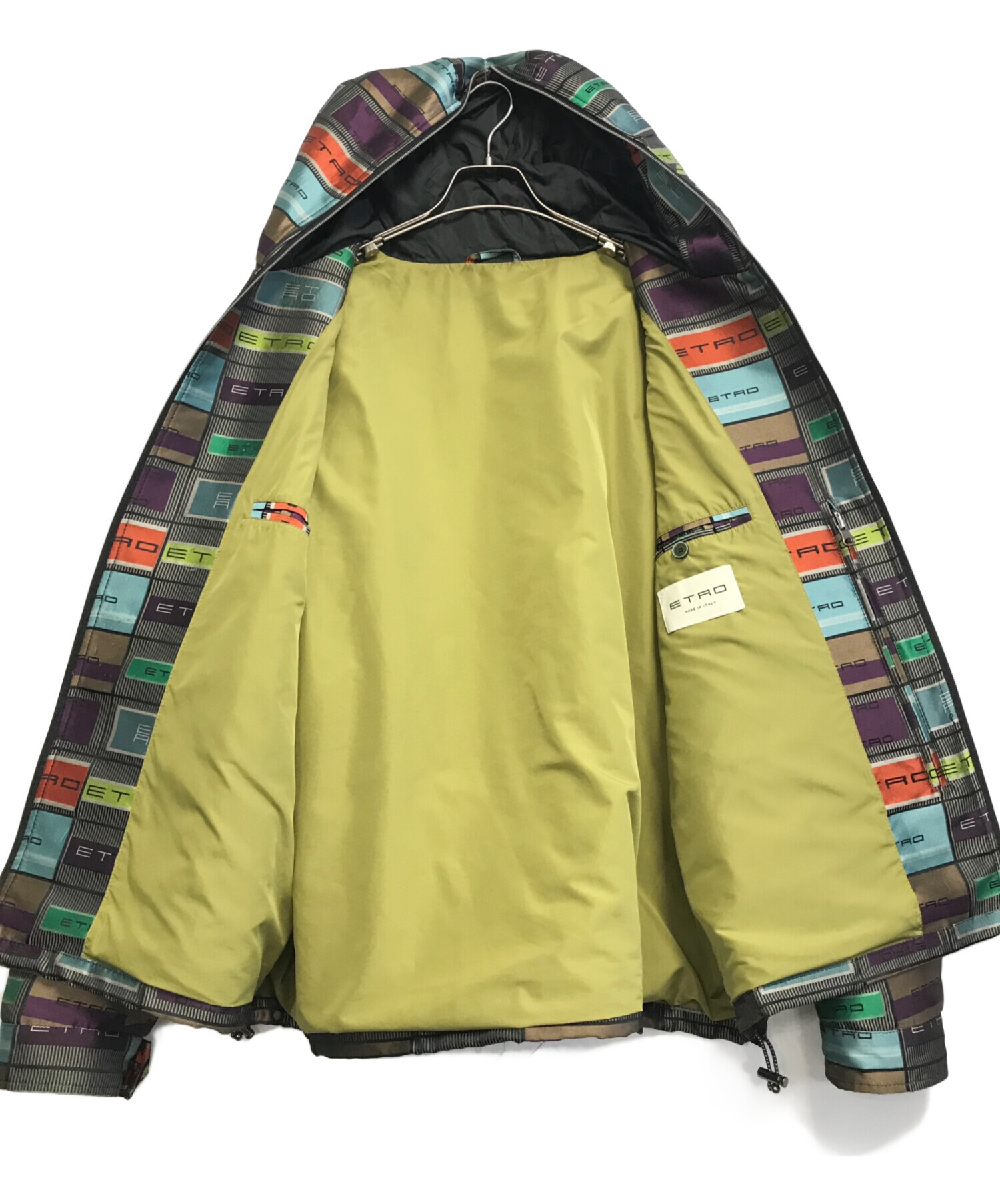 中古・古着通販】ETRO (エトロ) ロゴフーデットジャケット マルチ 