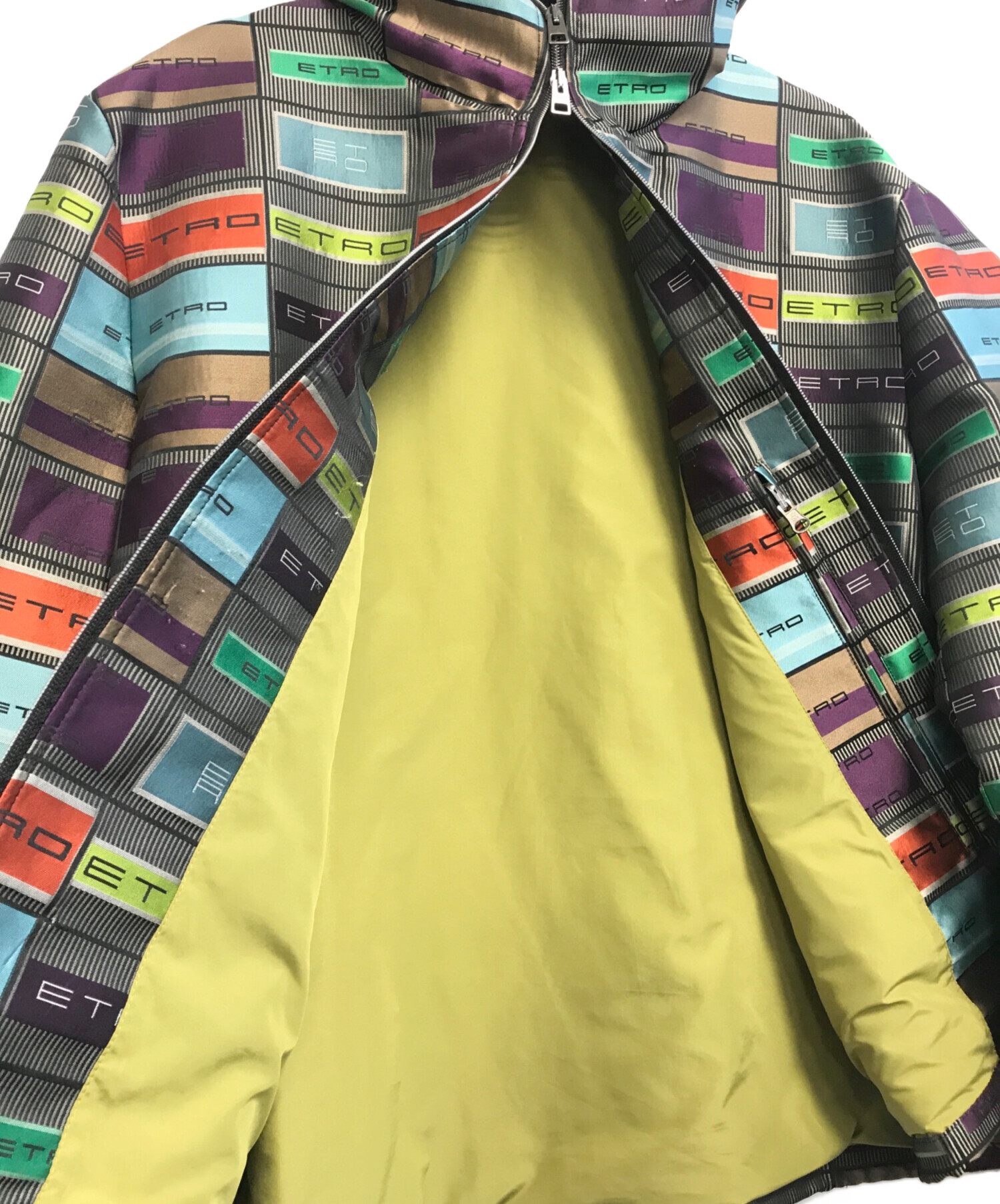 中古・古着通販】ETRO (エトロ) ロゴフーデットジャケット マルチ 
