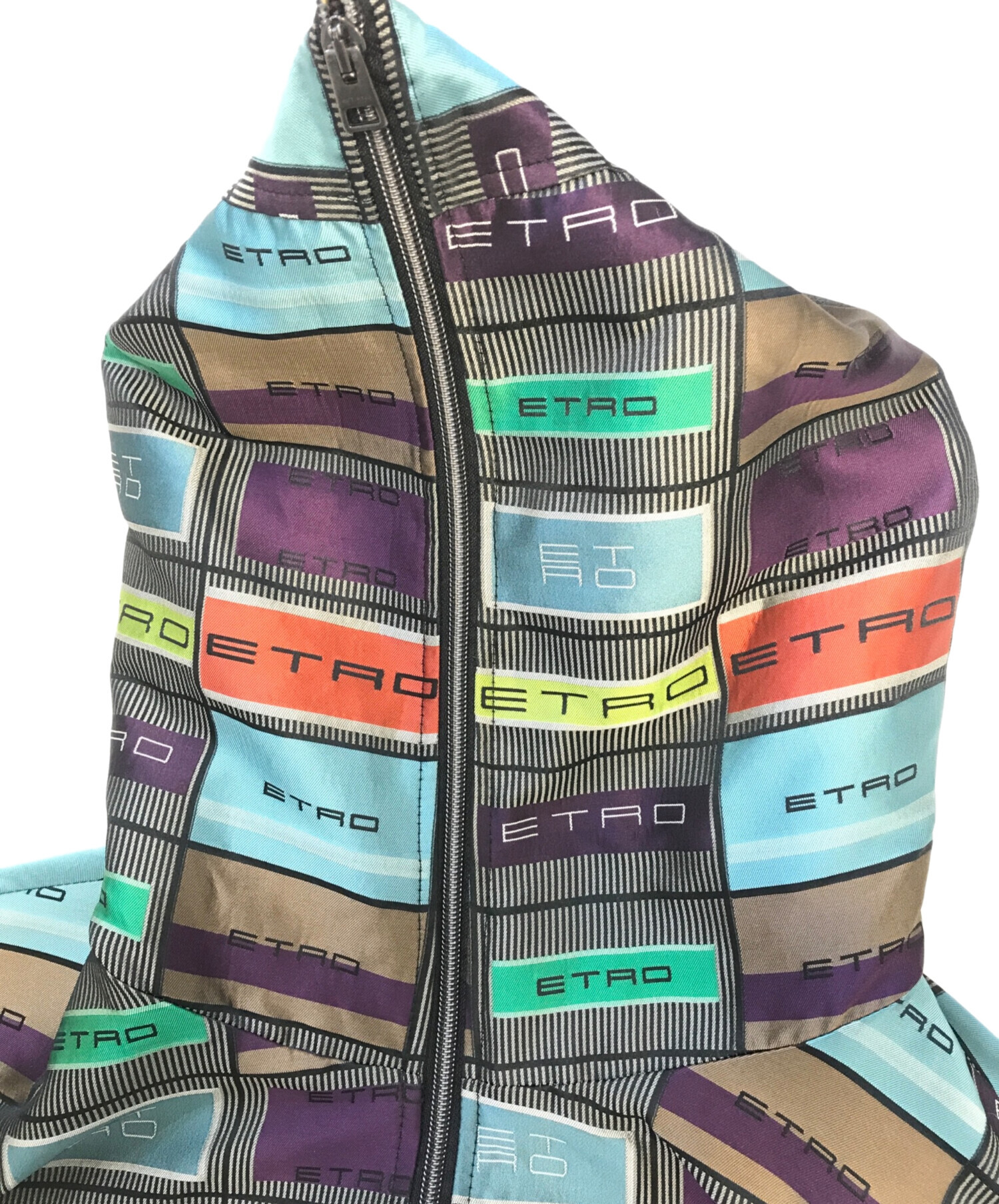 中古・古着通販】ETRO (エトロ) ロゴフーデットジャケット マルチ 