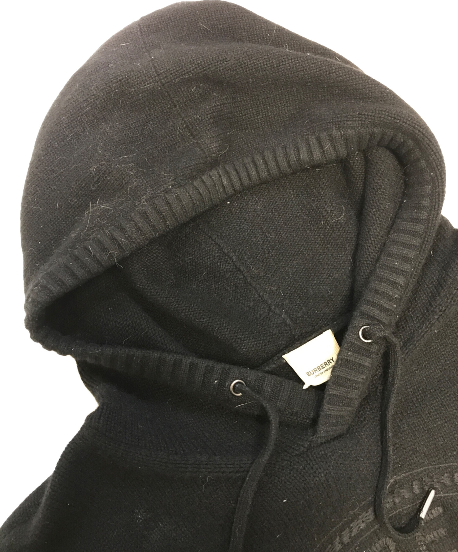 中古・古着通販】BURBERRY (バーバリー) カシミヤロゴニットパーカー 