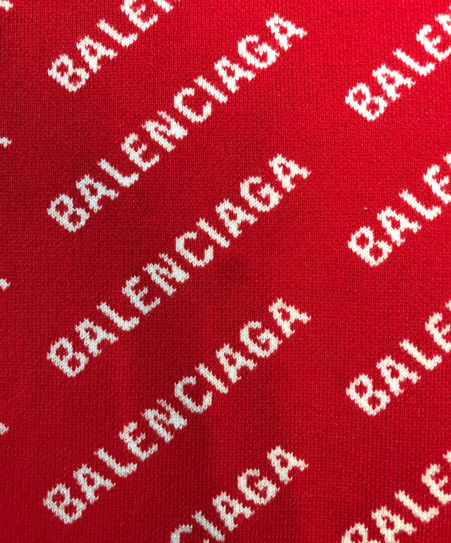 中古・古着通販】BALENCIAGA (バレンシアガ) ロゴニット レッド サイズ