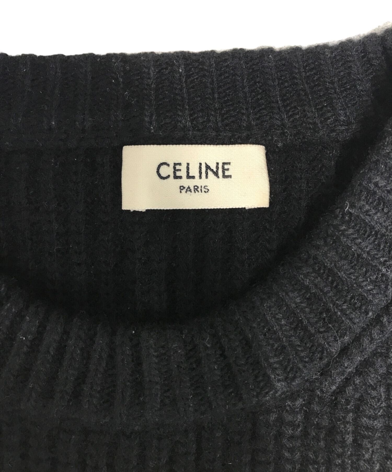 中古・古着通販】CELINE (セリーヌ) ロゴニット ブラック サイズ:XS