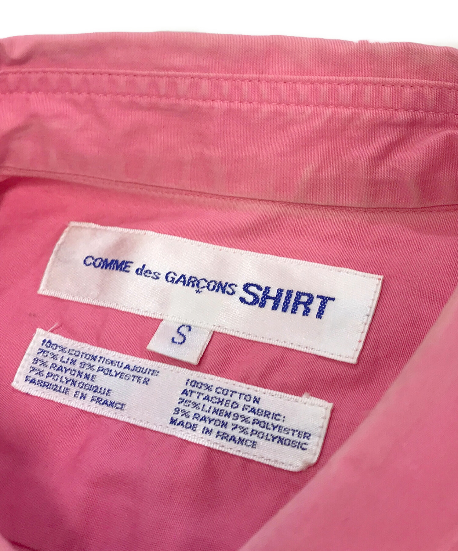 COMME des GARCONS コムデギャルソン ブラウス S ピンク 【古着】【中古】【送料無料】 中古・古着通販】COMME des GARCONS HOMME PLUS (コムデギャルソンオム