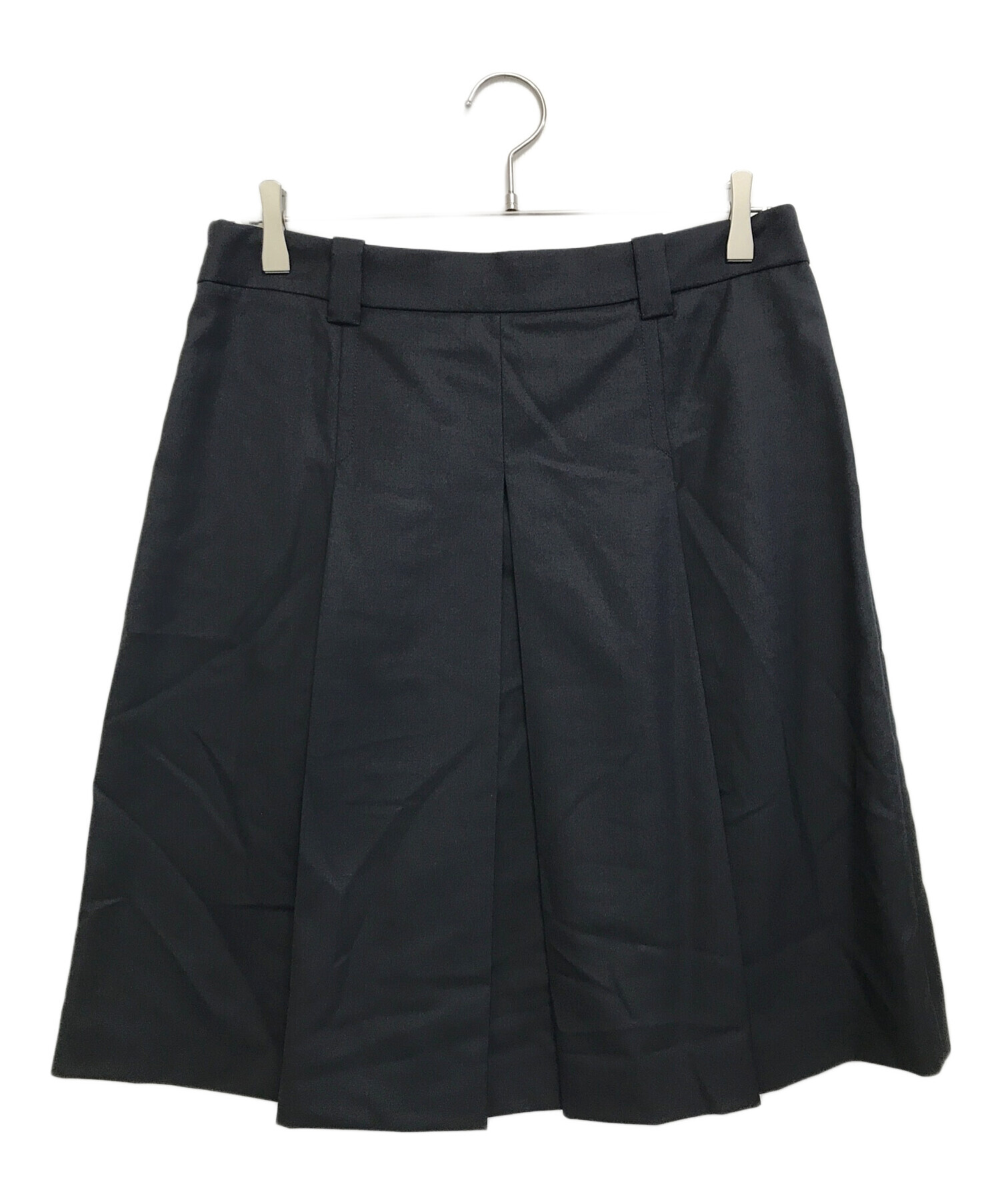 miu miu 黒 プリーツスカート 36 中古・古着通販】MIU MIU (ミュウミュウ) コードラッププリーツ