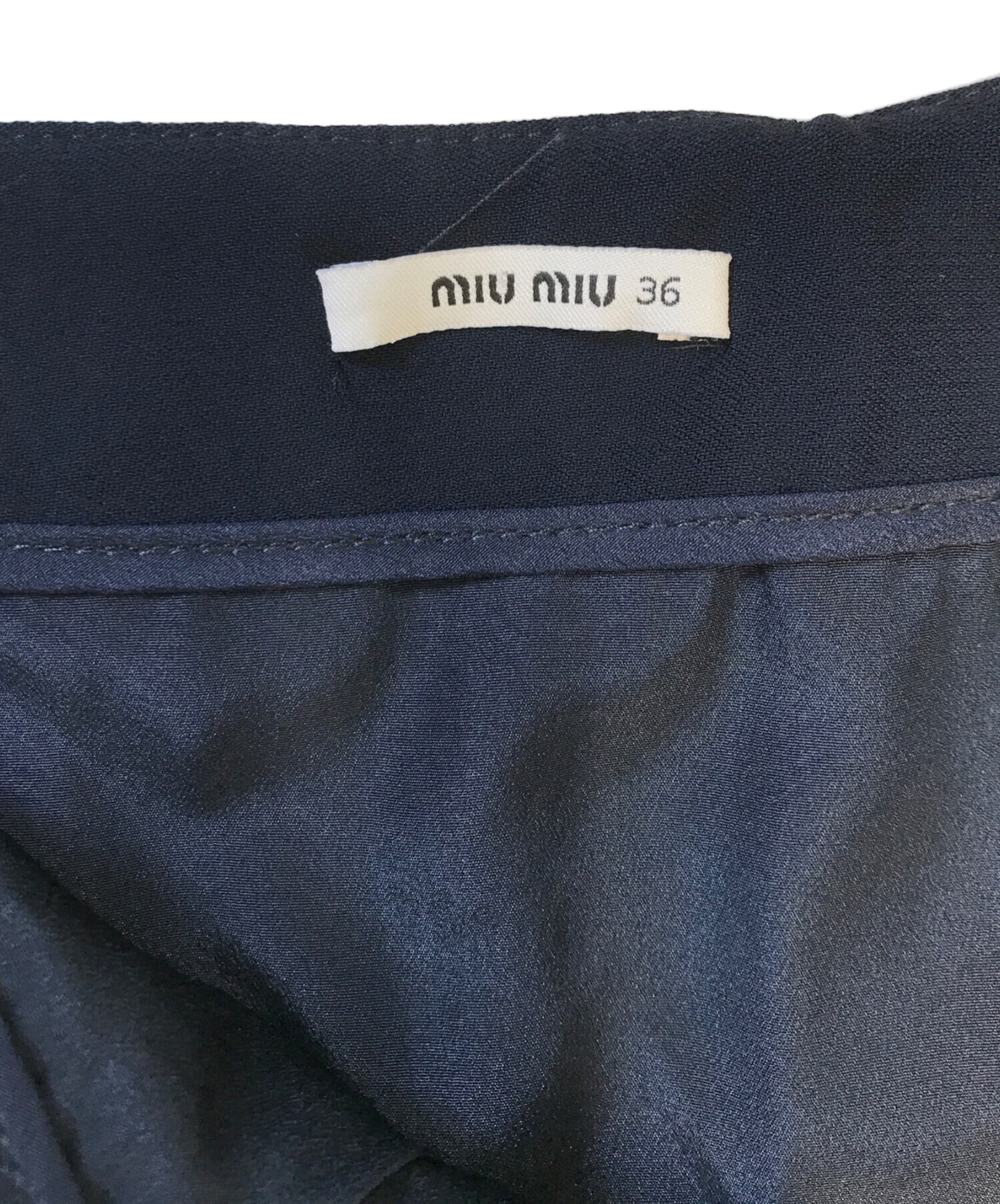 中古・古着通販】MIU MIU (ミュウミュウ) 装飾ミニスカート ネイビー