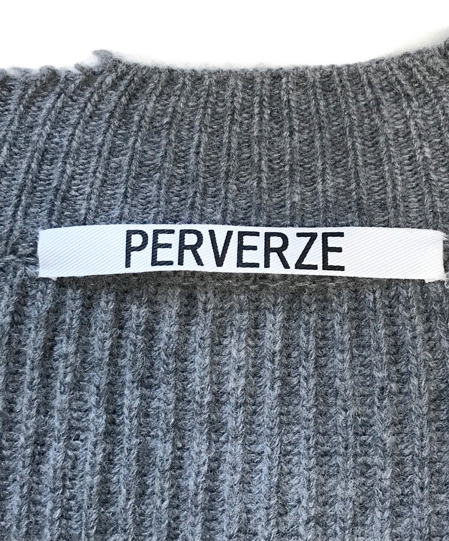 中古・古着通販】PERVERZE (パーバーズ) ダメージカーディガン グレー