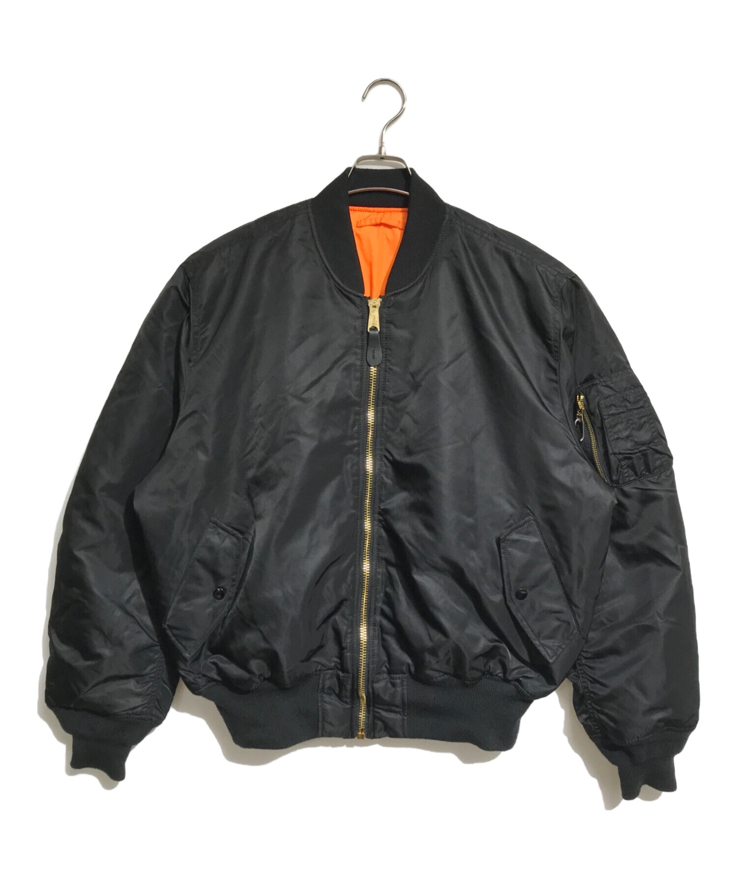 ALPHAのMA-1 黒　XL リバーシブル 中古・古着通販】ALPHA (アルファ) リバーシブルMA-1ジャケット