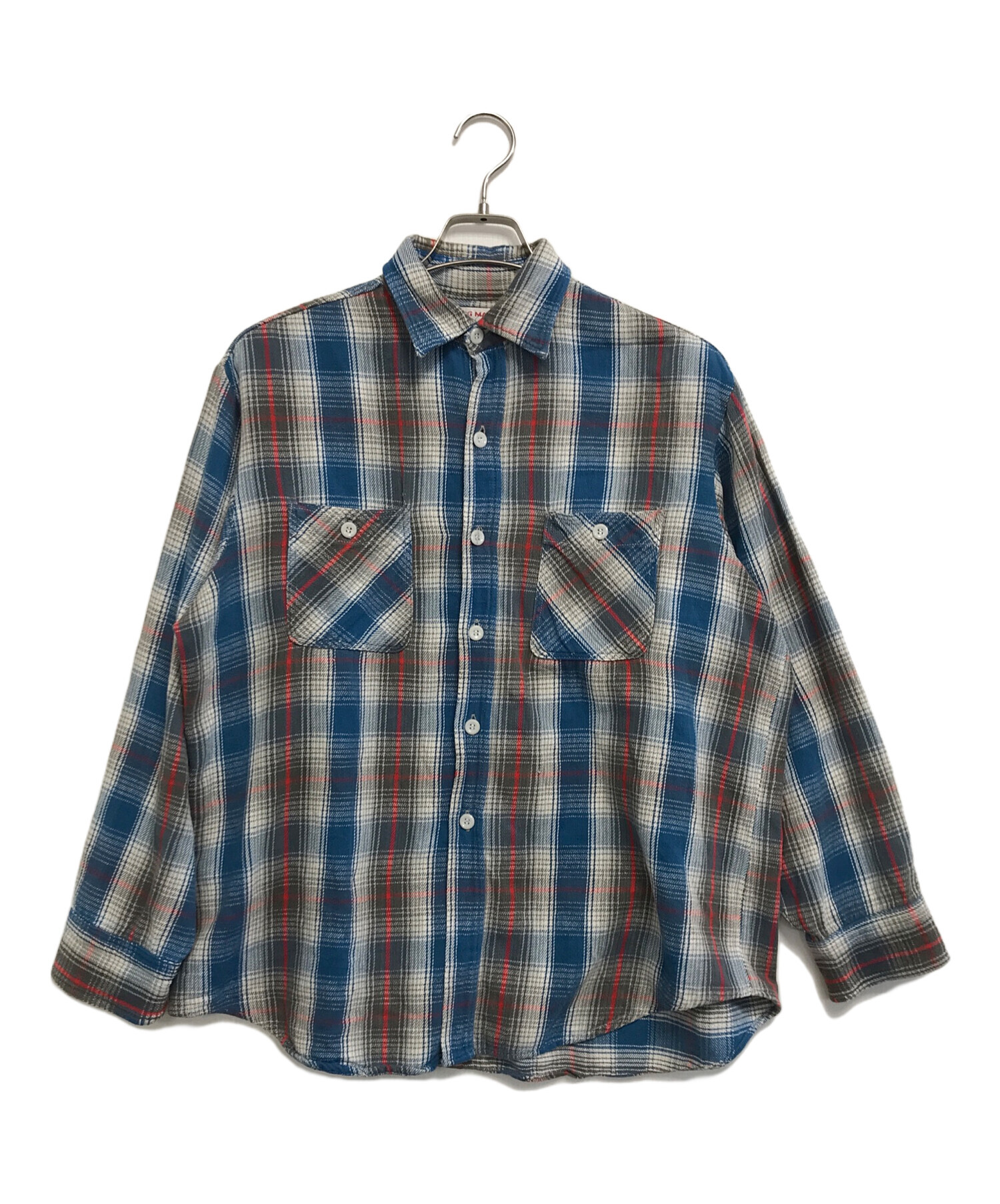 中古・古着通販】big mac (ビッグマック) チェックネルシャツ ブルー