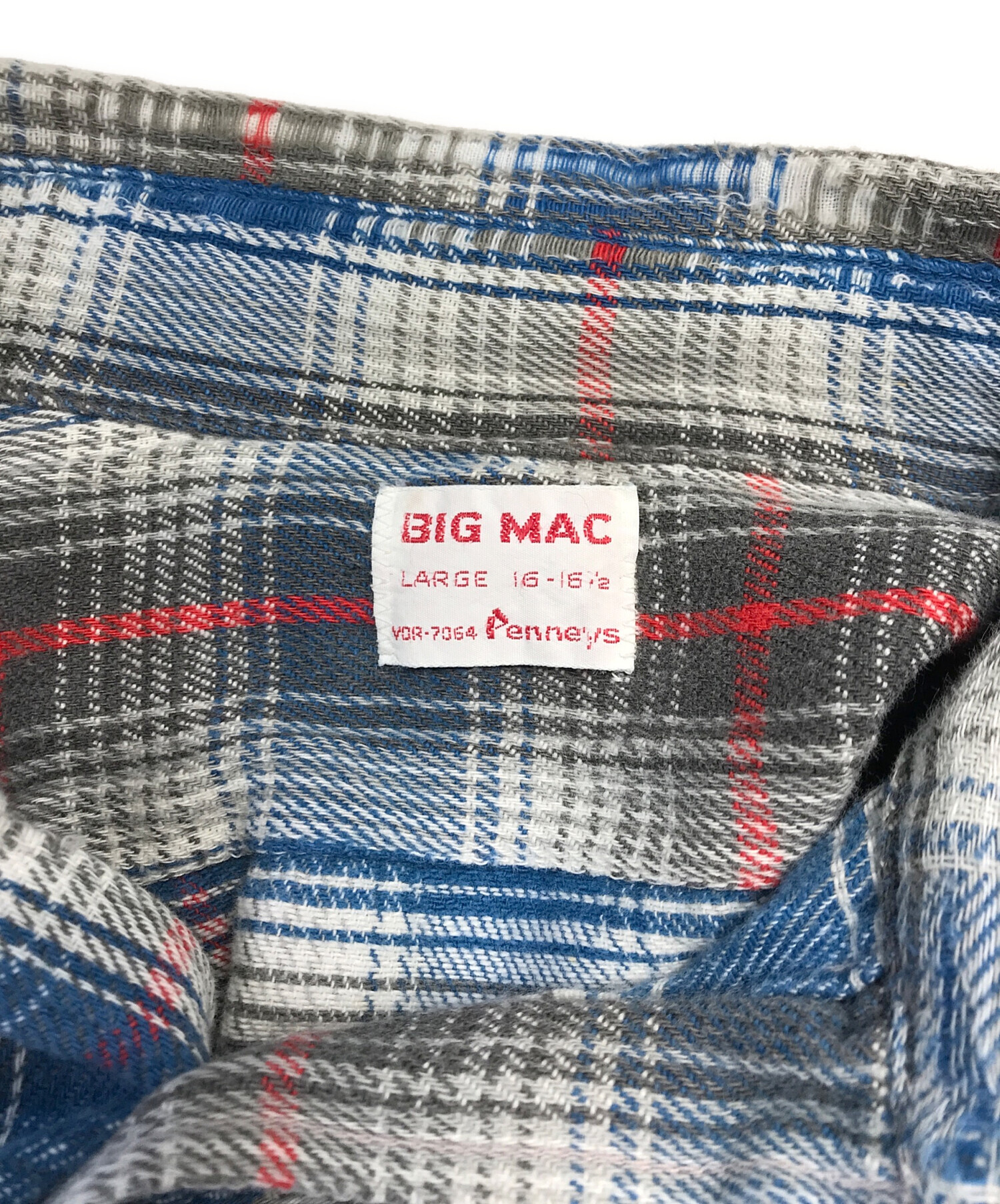 中古・古着通販】big mac (ビッグマック) チェックネルシャツ ブルー