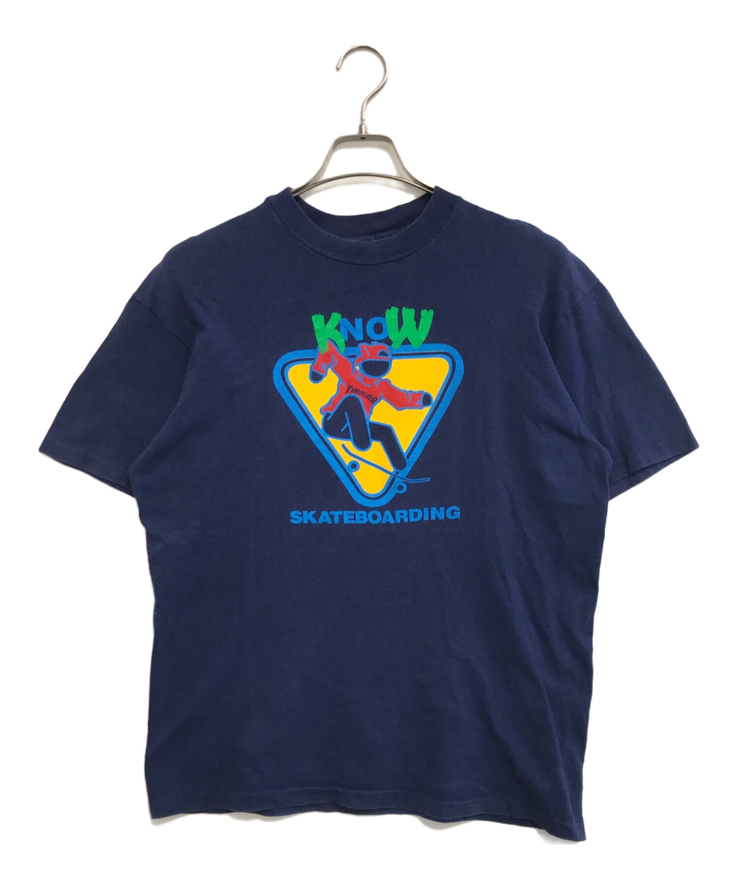 中古・古着通販】THRASHER (スラッシャー) プリントTシャツ ネイビー 