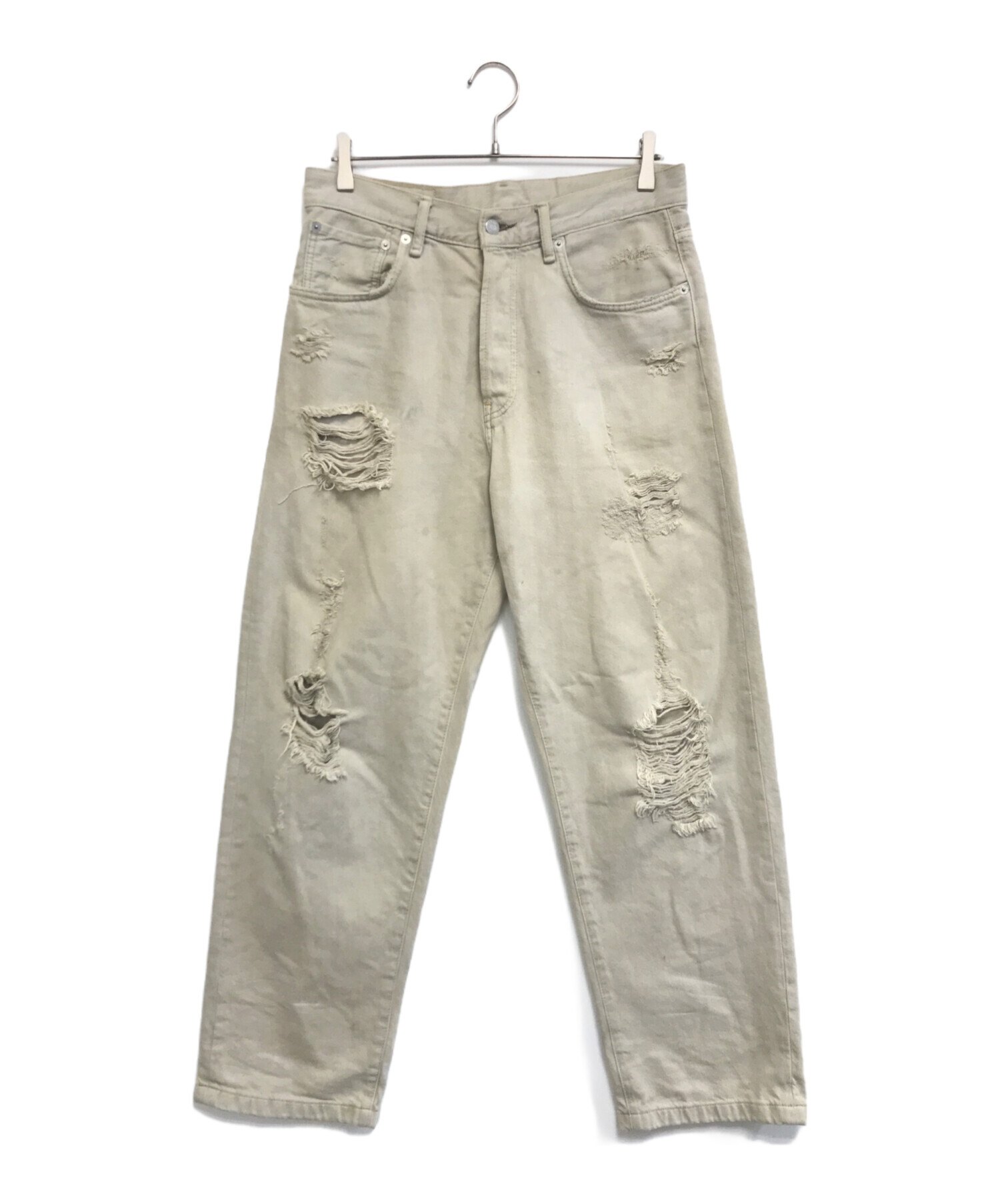 ダメージ加工 グレー デニムパンツ W28 L32 【公式通販】