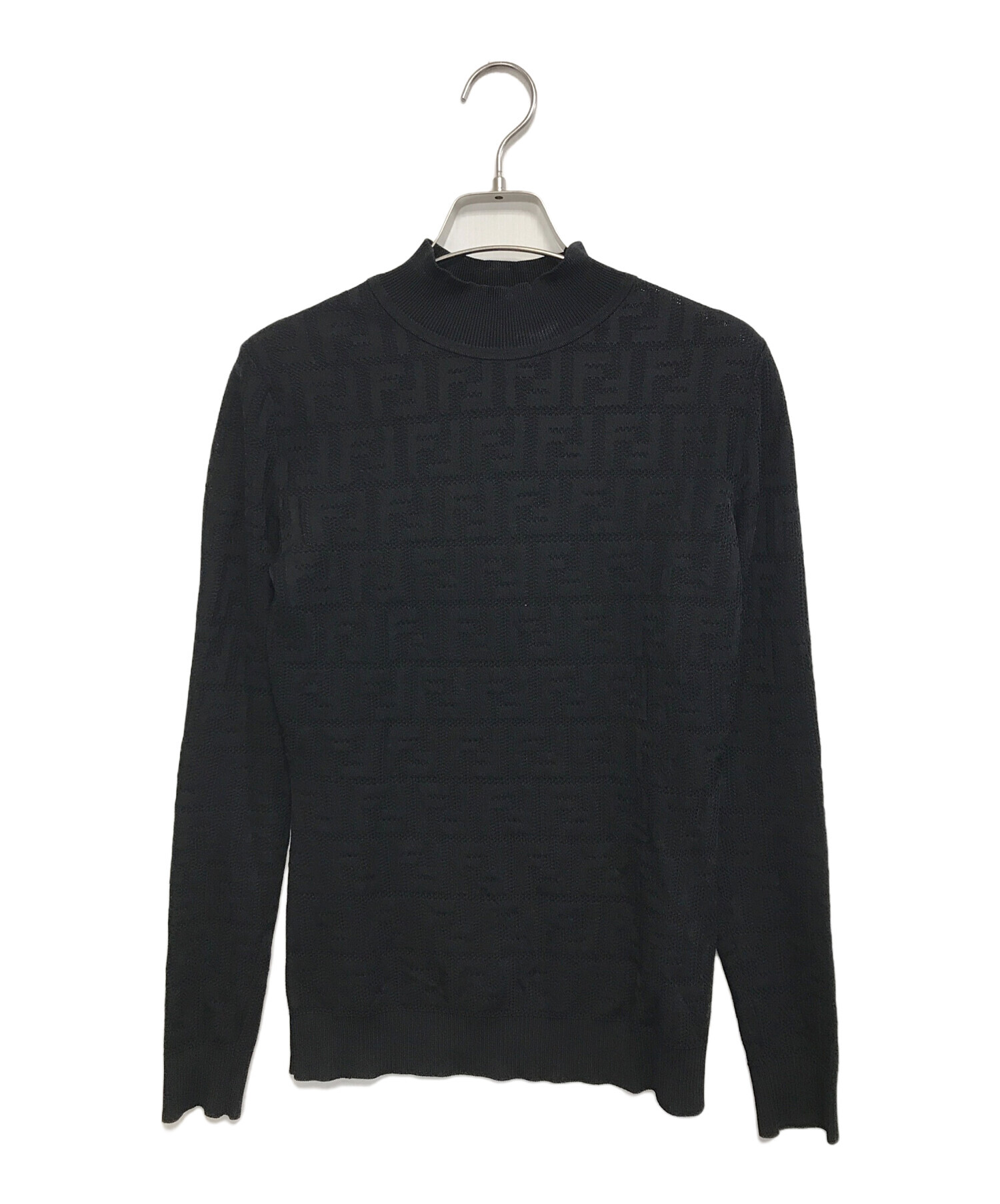 中古・古着通販】FENDI (フェンディ) ズッカ柄ニット ブラック サイズ 