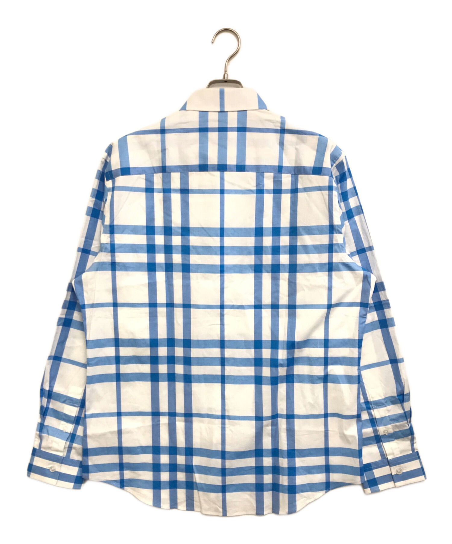 BURBERRY チェックシャツ ブラウス XL 中古・古着通販】BURBERRY (バーバリー) チェックシャツ スカイブルー