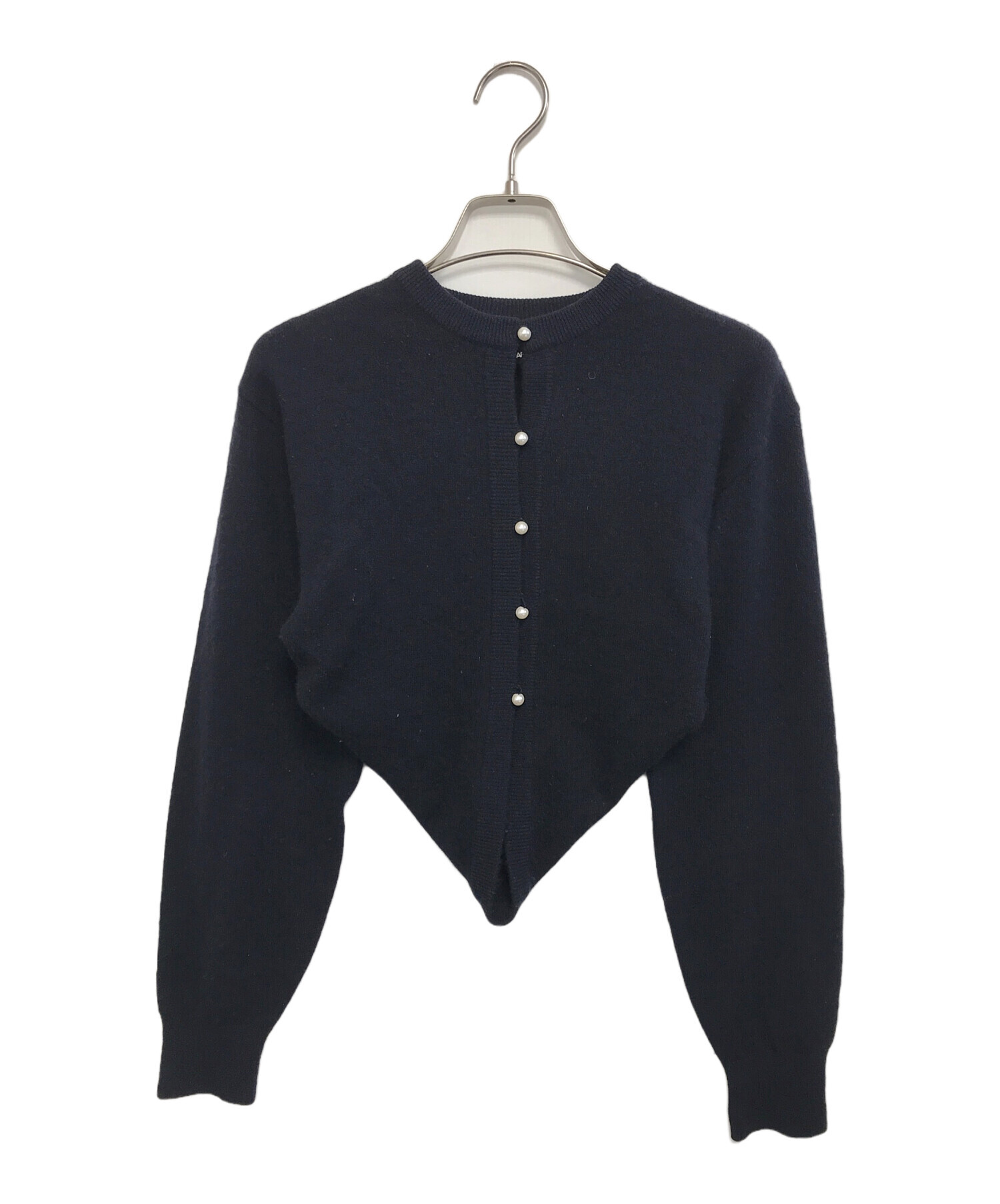 美品・COMME des GARCONS 変形カーディガン 毛100％ 紺 S 【公式通販】