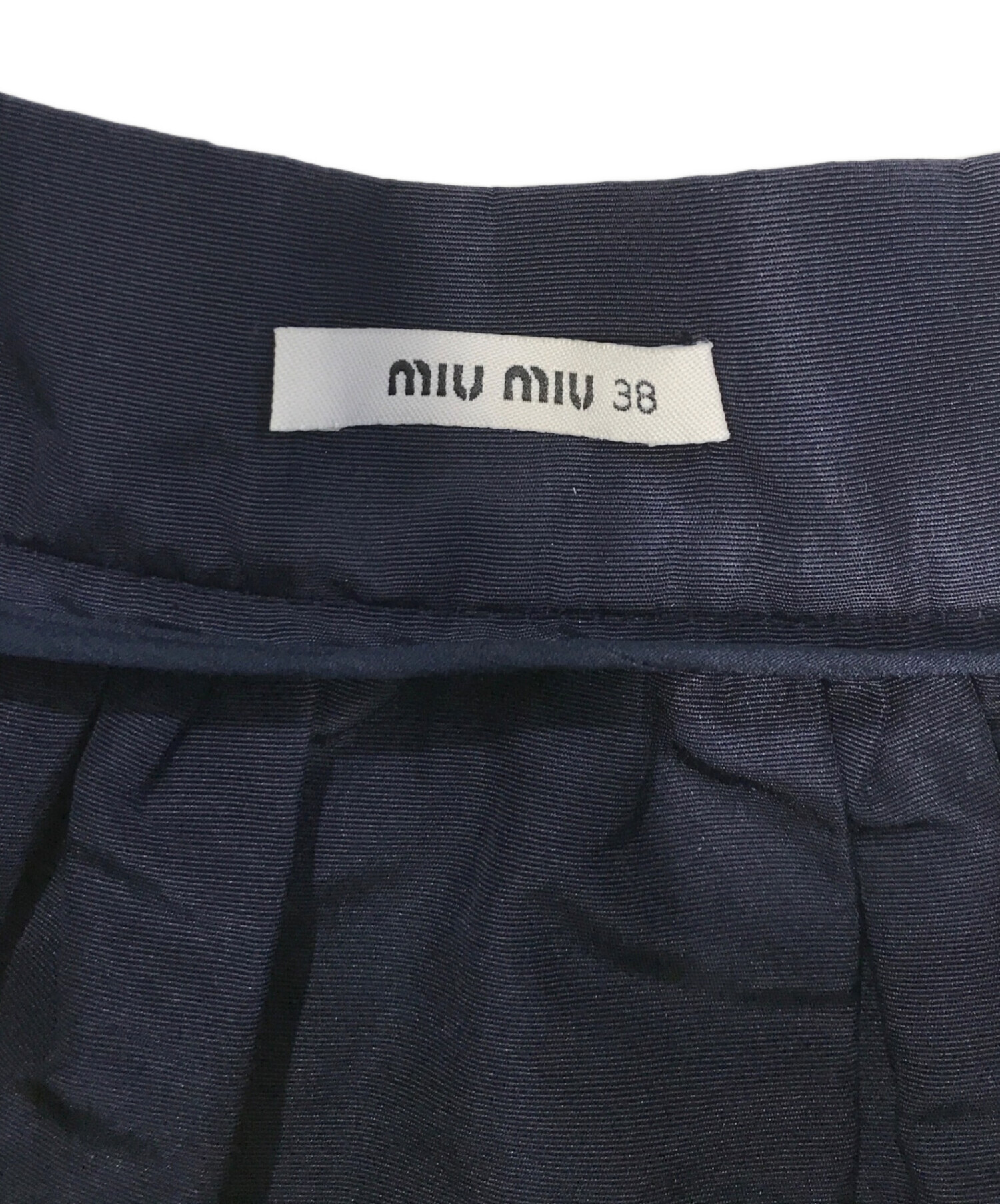 中古・古着通販】MIU MIU (ミュウミュウ) ミニスカート ネイビー 中古・古着通販】MIU MIU (ミュウミュウ) ミニスカート ネイビー