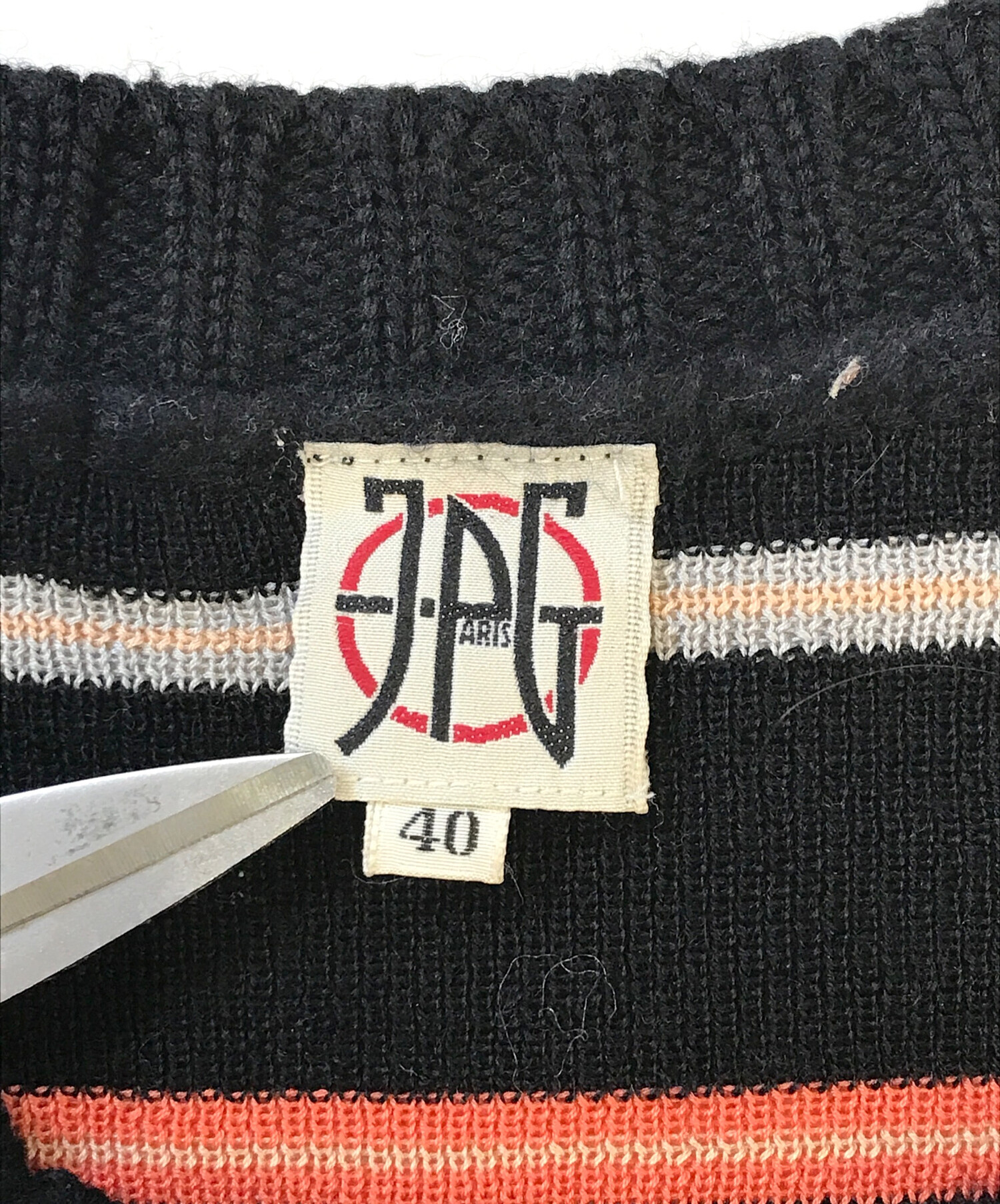 中古・古着通販】JPG (ジャンポールゴルチエ) ボーダーニット ブラック