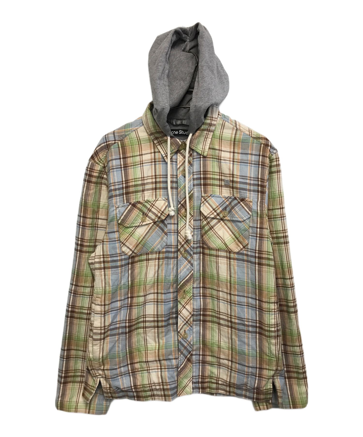 Acne Studios チェック柄フード付きシャツ 中古・古着通販】Acne studios (アクネ ストゥディオズ) フード付き