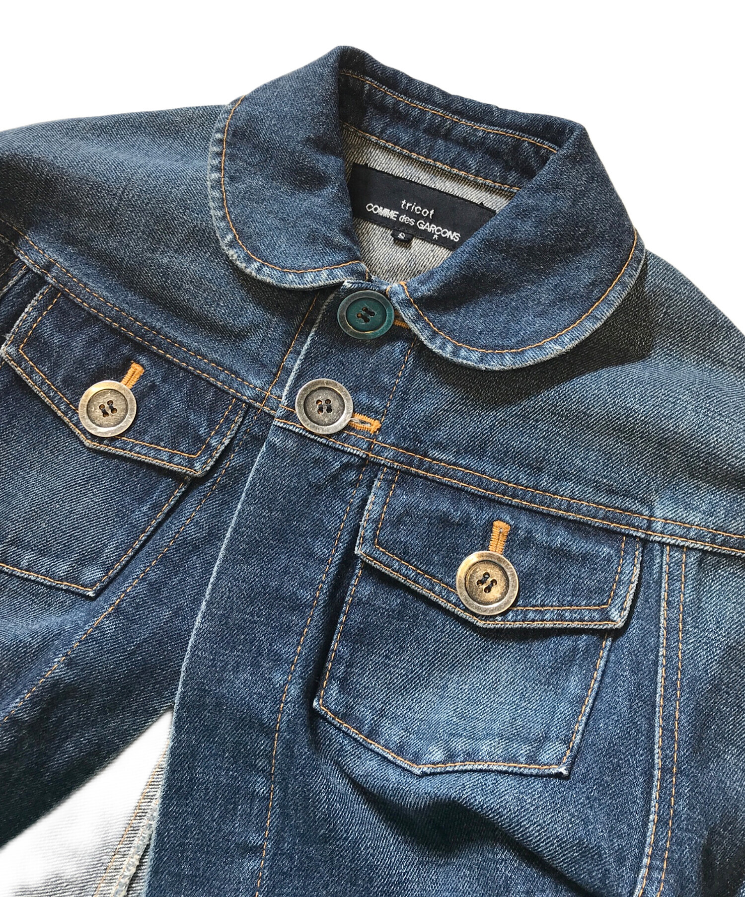 トリココムデギャルソン●丸襟デニムジャケット 中古・古着通販】tricot COMME des GARCONS (トリココムデギャルソン