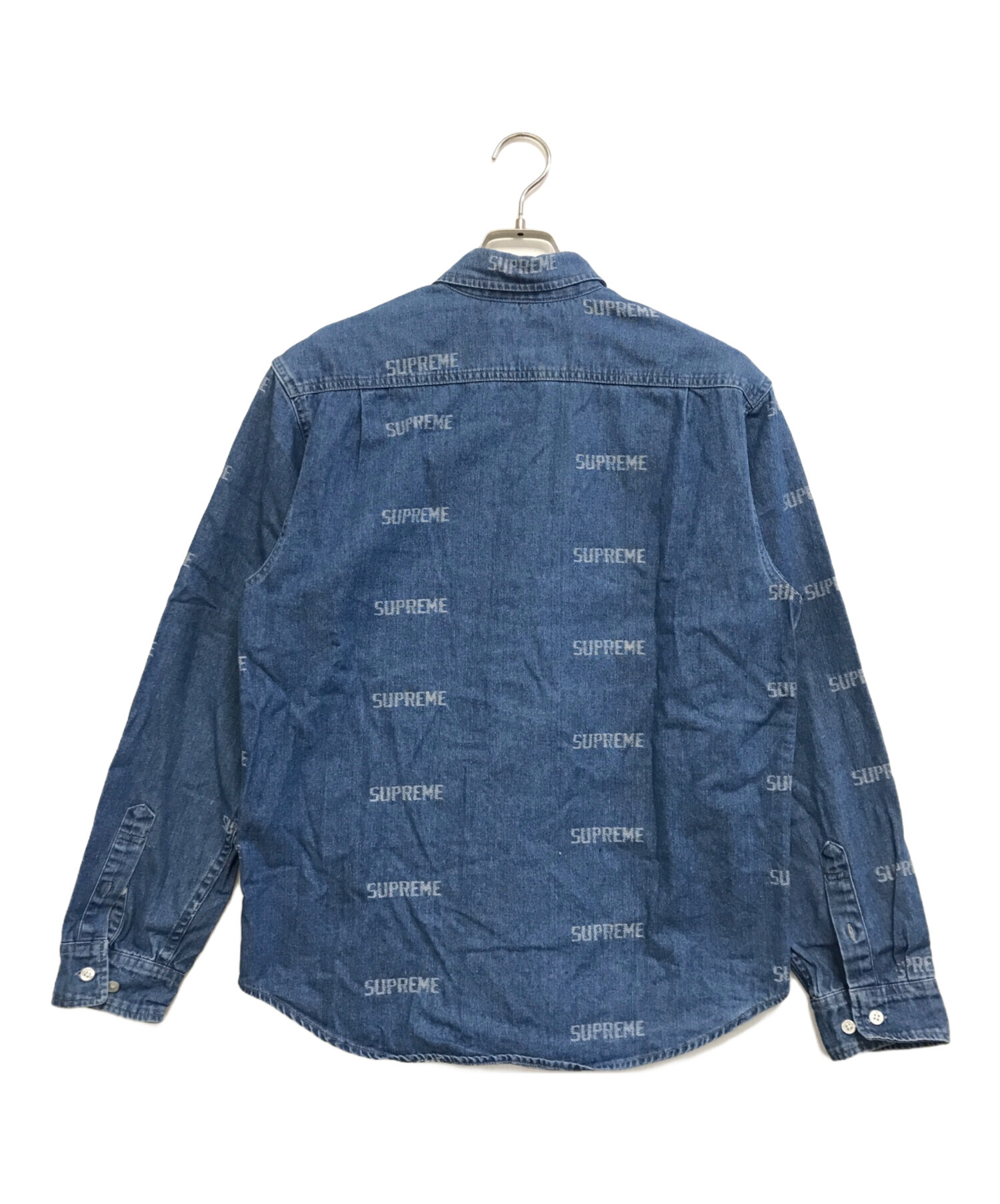 Supreme Logo Denim Shirt blue S ②の通販はau PAY マーケット - 輸入
