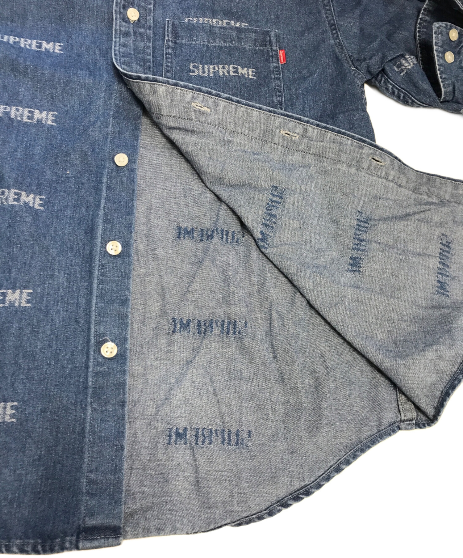 19ss supreme デニムシャツ 青S 【公式通販】