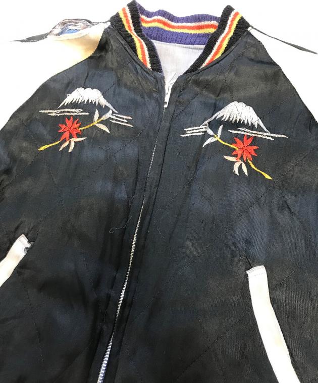 スカジャン　古着 古着 ビンテージ スカジャン 90s オールド 限定数 刺繍 日本 BLACK