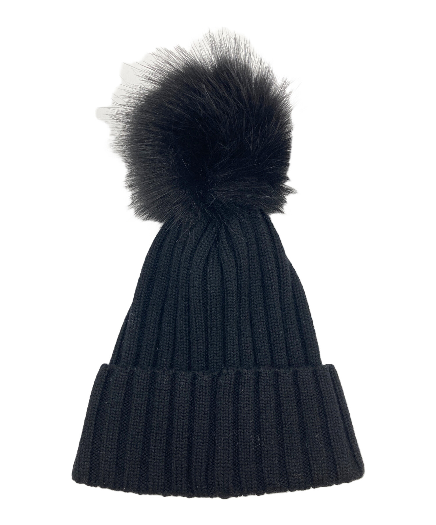 モンクレール ニット帽 フォックスファー 新品 中古・古着通販】MONCLER (モンクレール) ファー付きニットキャップ