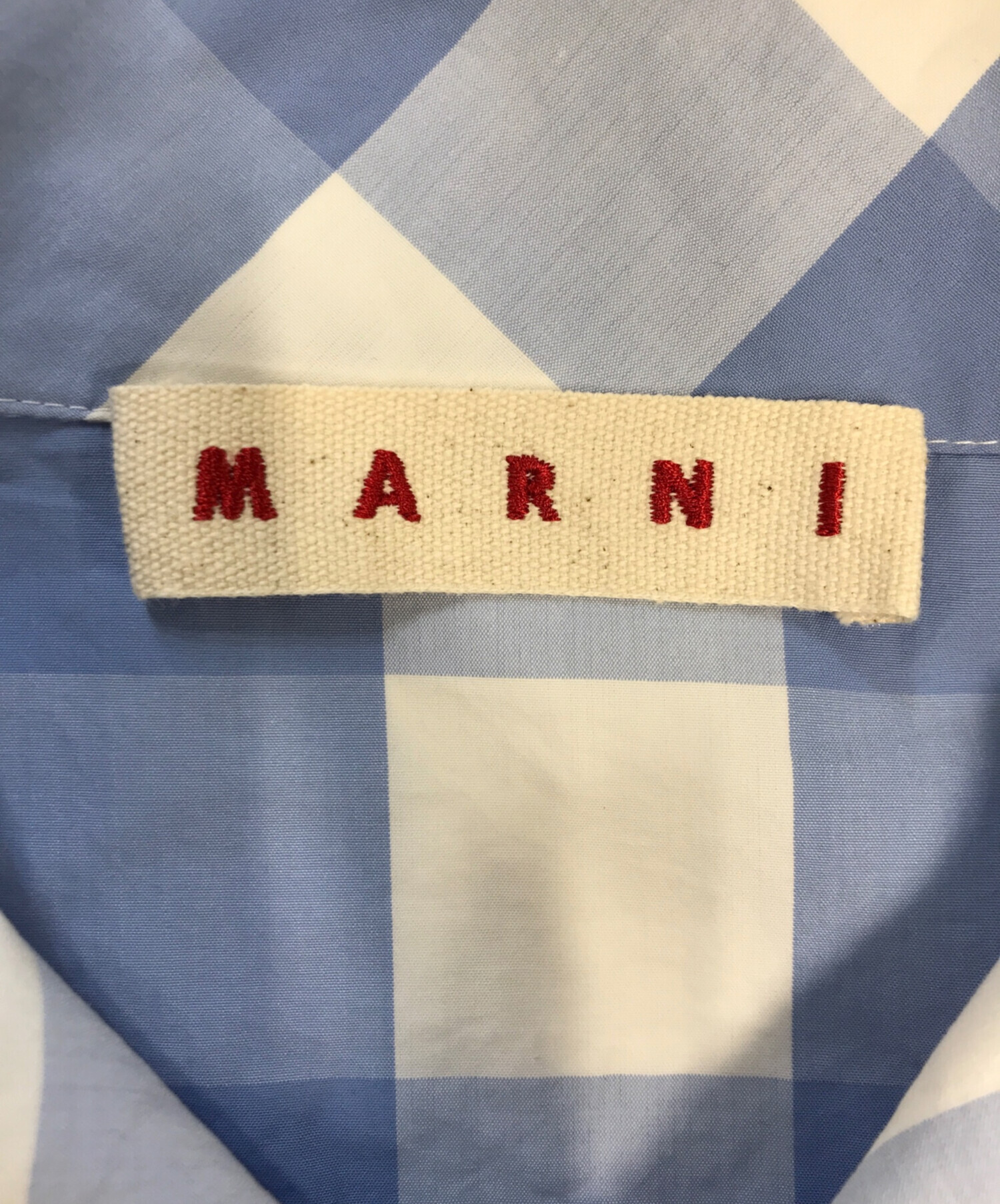 中古・古着通販】MARNI (マルニ) プルオーバーギンガムチェックシャツ 