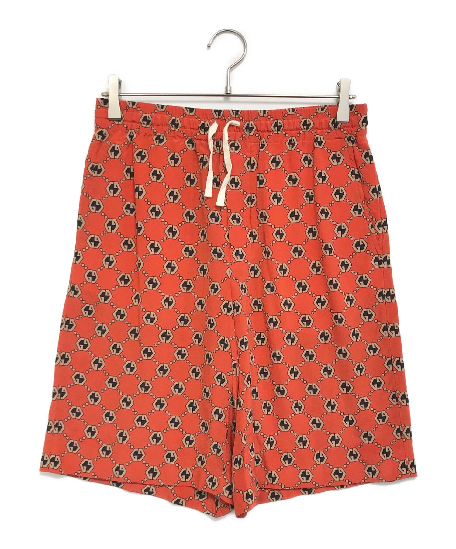 グッチ シルク ハーフパンツ GG柄 希少モデル GUCCI 中古・古着通販】GUCCI (グッチ) GG総柄 ハーフパンツ オレンジ サイズ
